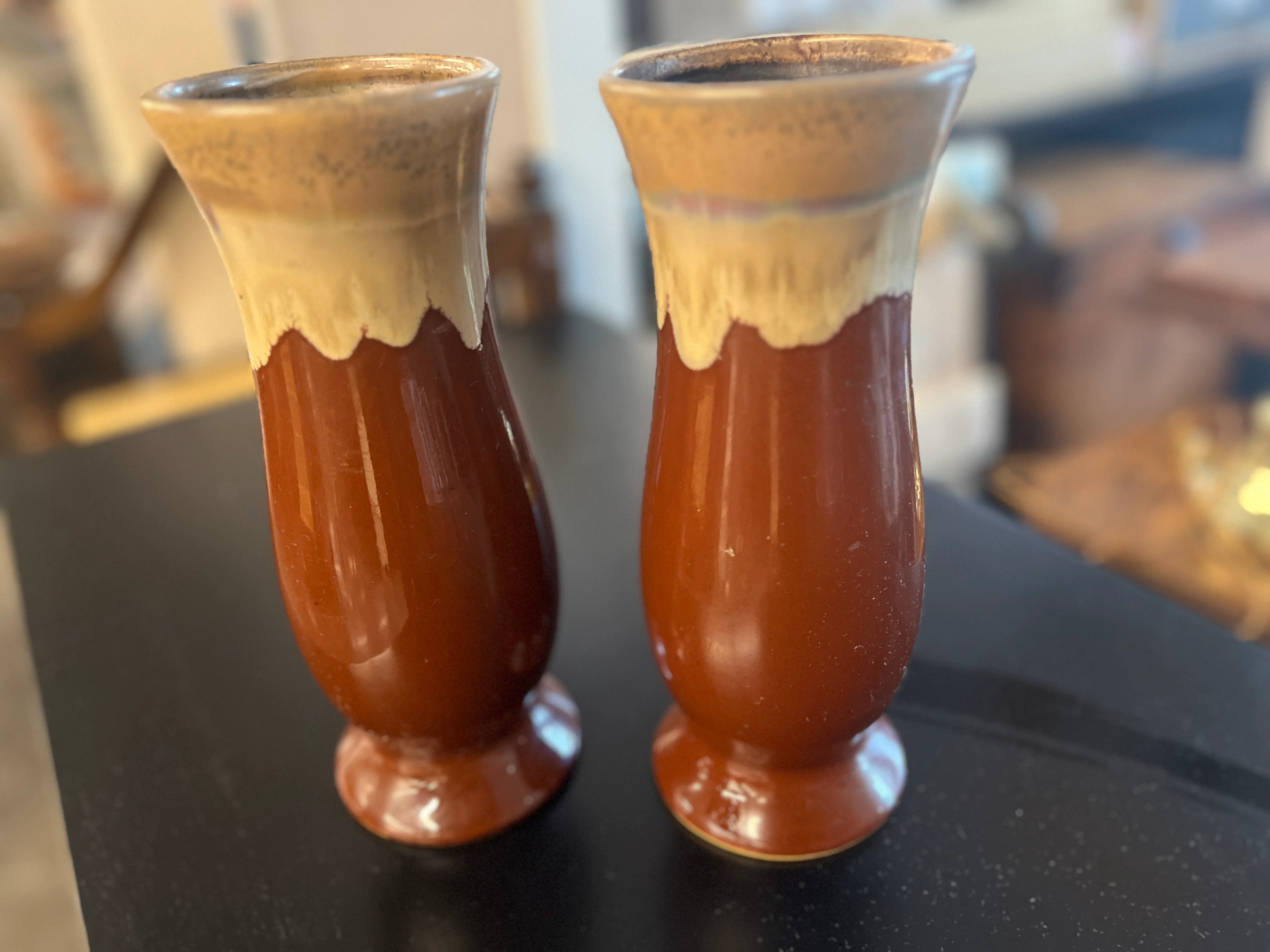 Pair of Brown Ceramic Vases - Image 3
