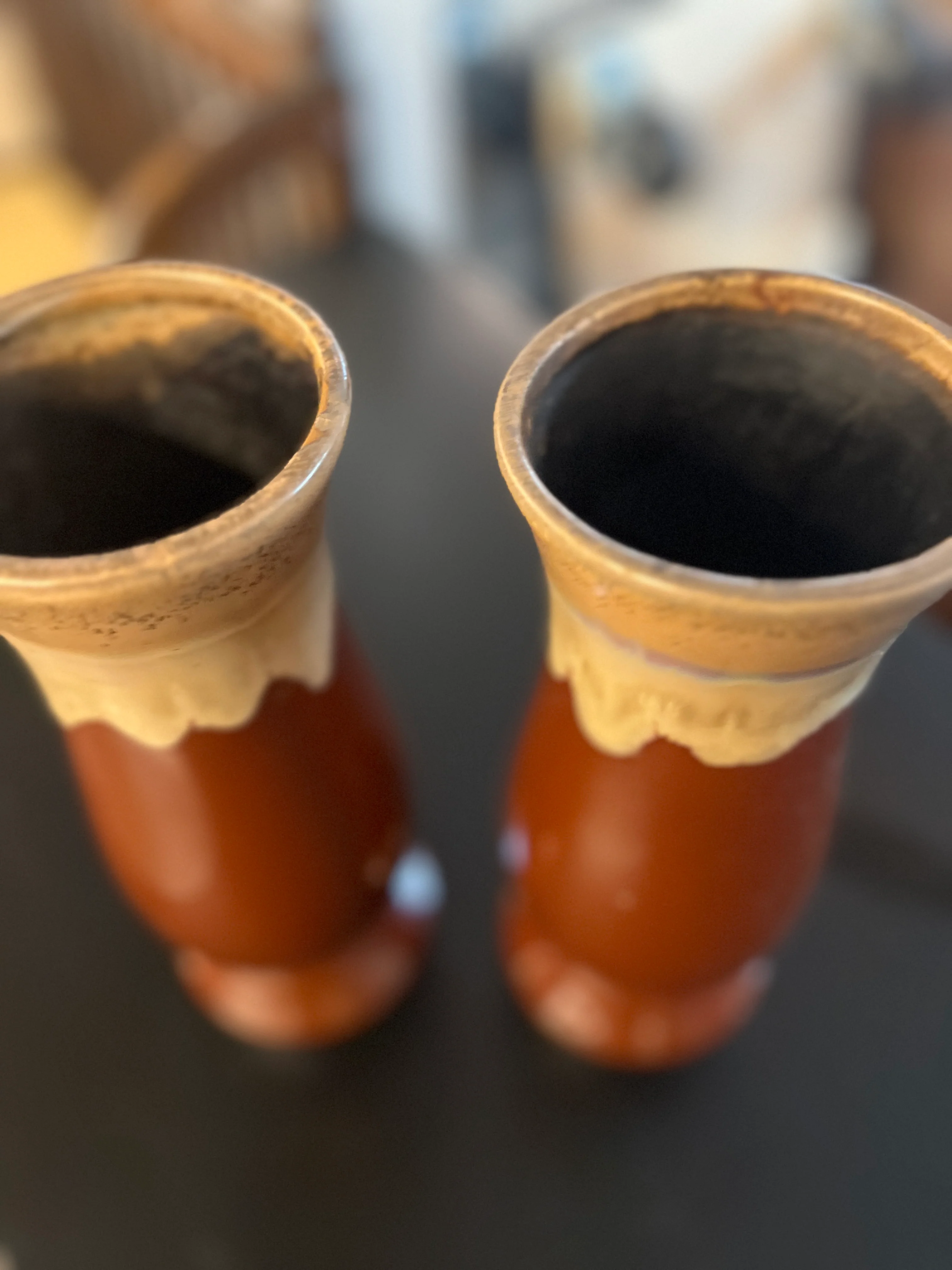 Pair of Brown Ceramic Vases - Image 4