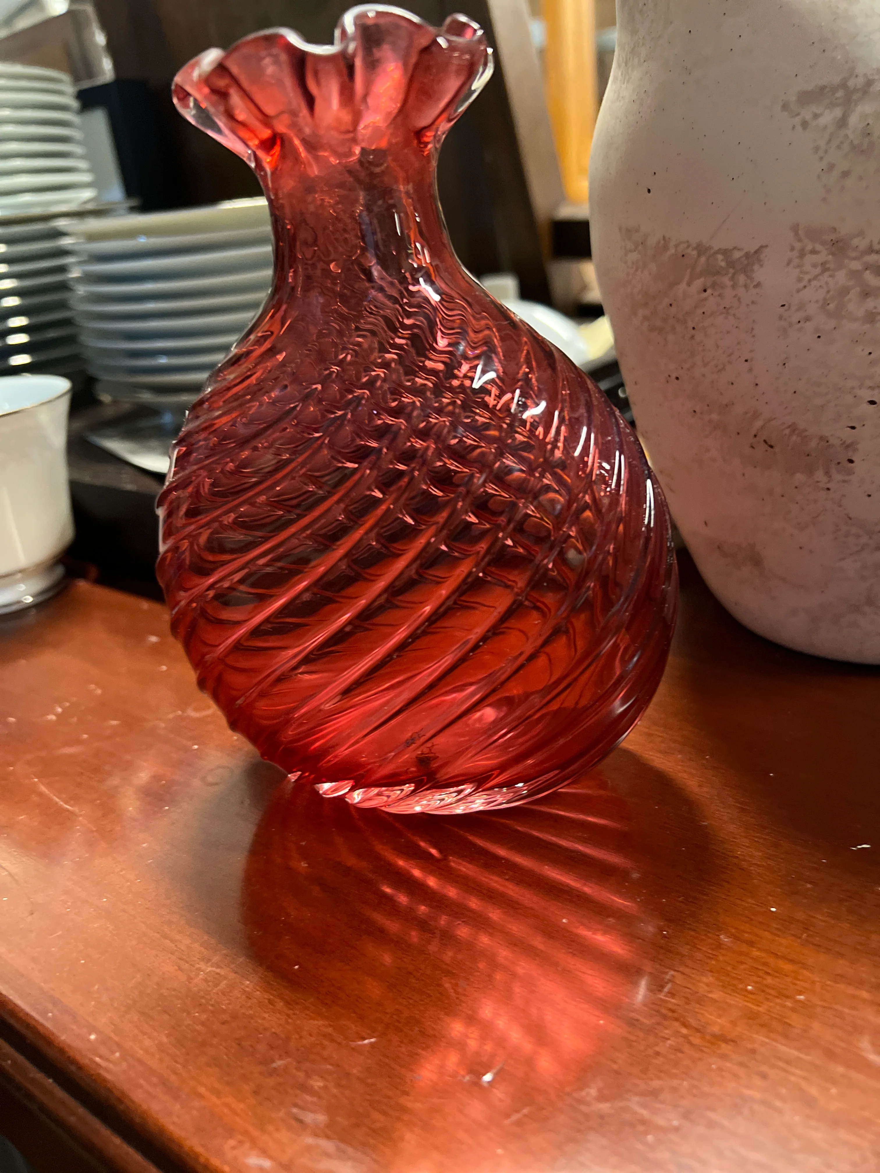 Pink Wavy Stem Vase - Image 6