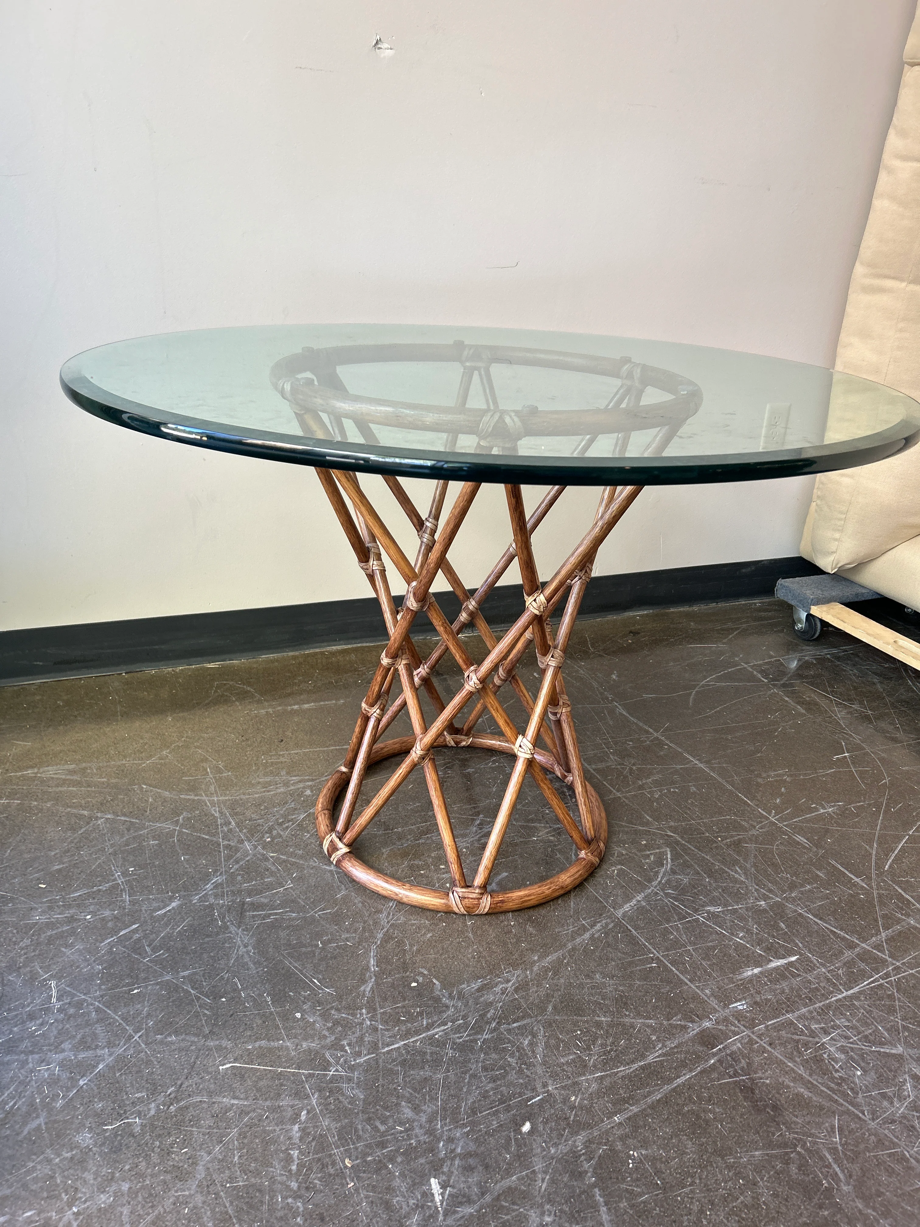 McGuire Glass Round Dining Table - Image 3