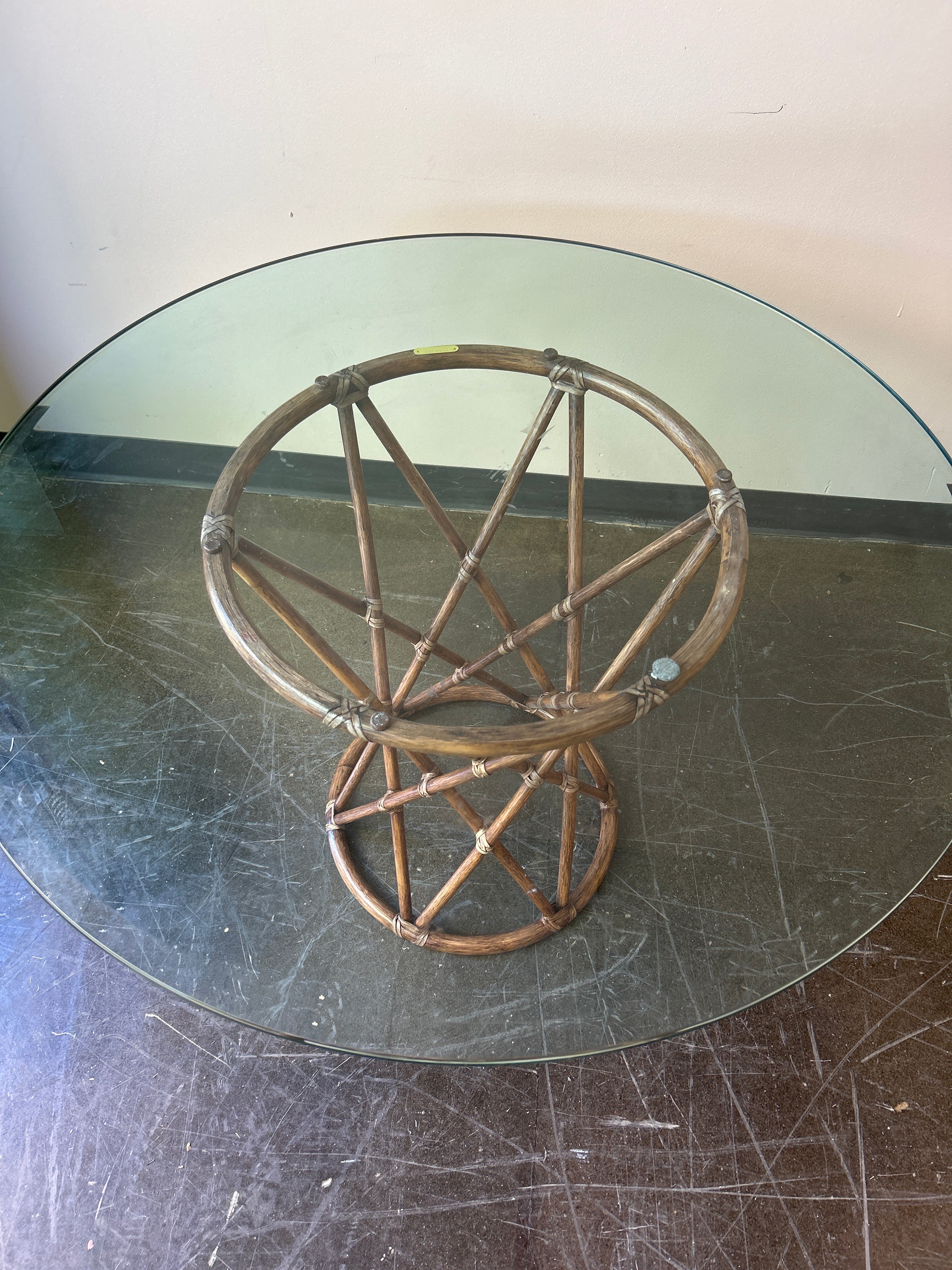 McGuire Glass Round Dining Table - Image 4