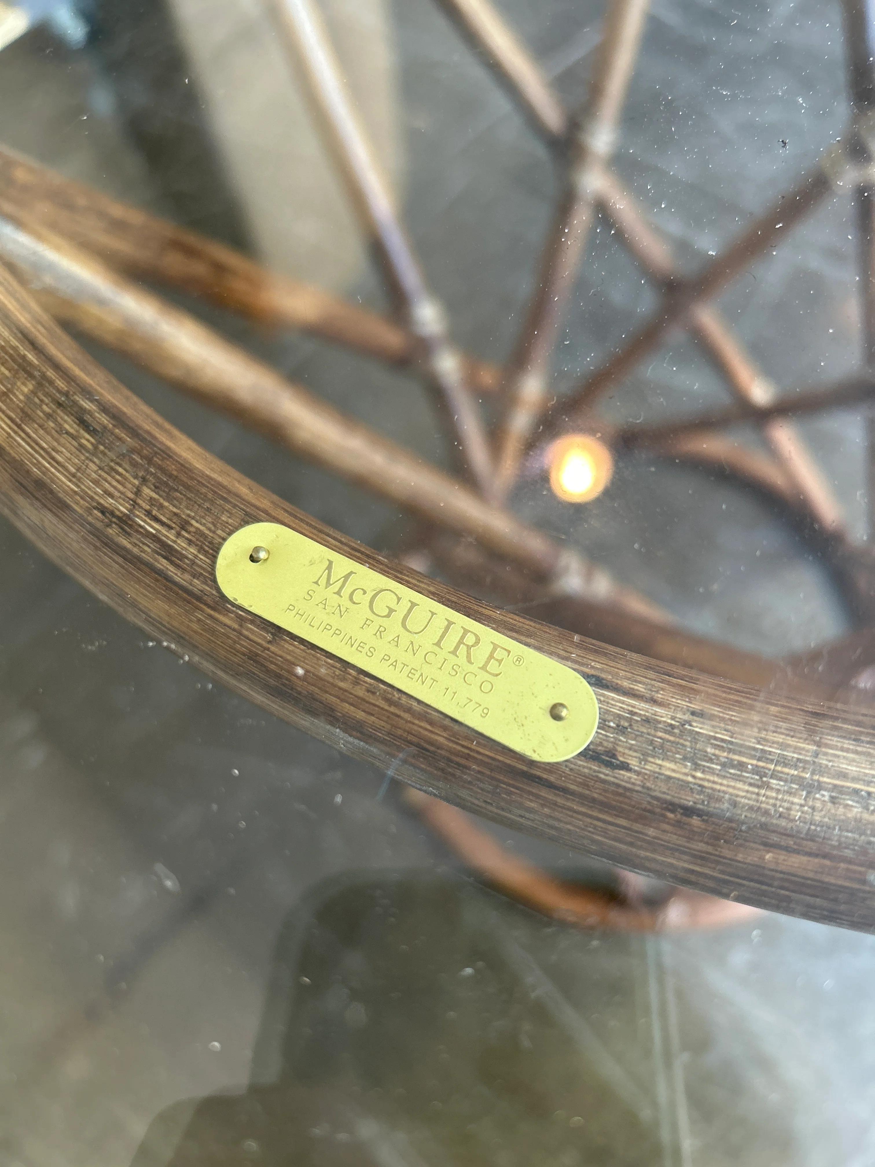 McGuire Glass Round Dining Table - Image 5