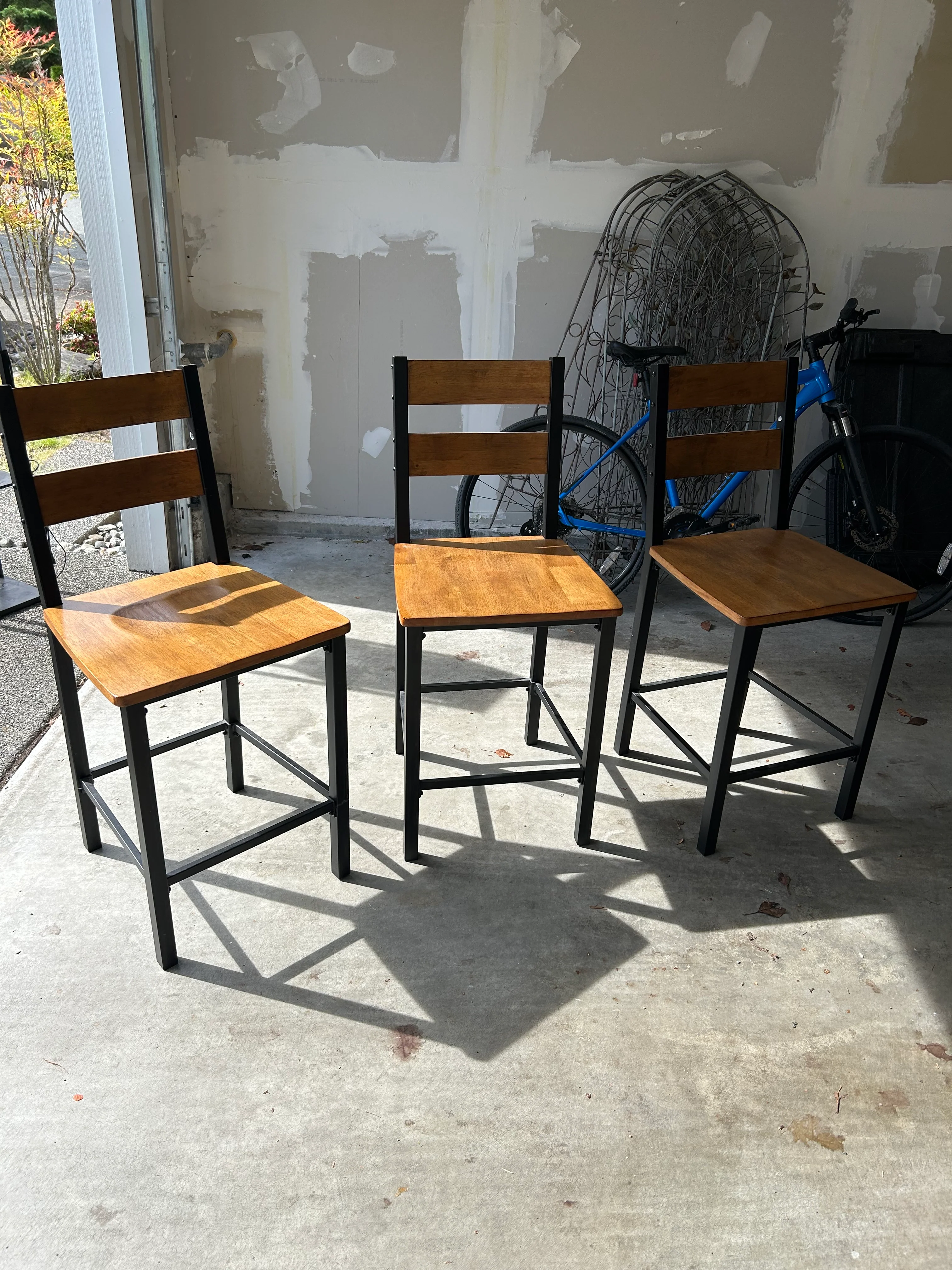 Wood and Metal Counter Height Chair - Image 2
