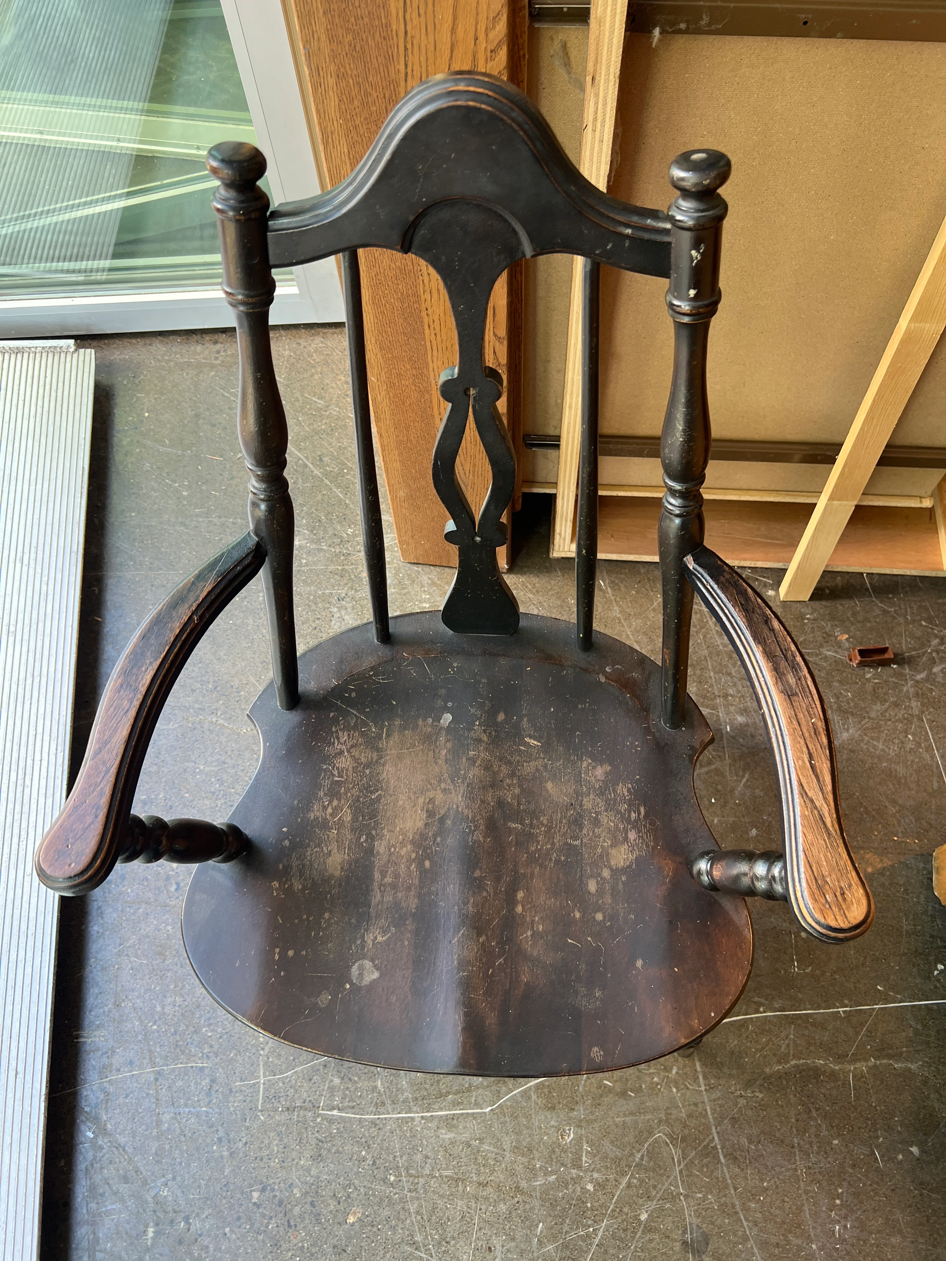 Vintage Black Wood Chair - Image 4