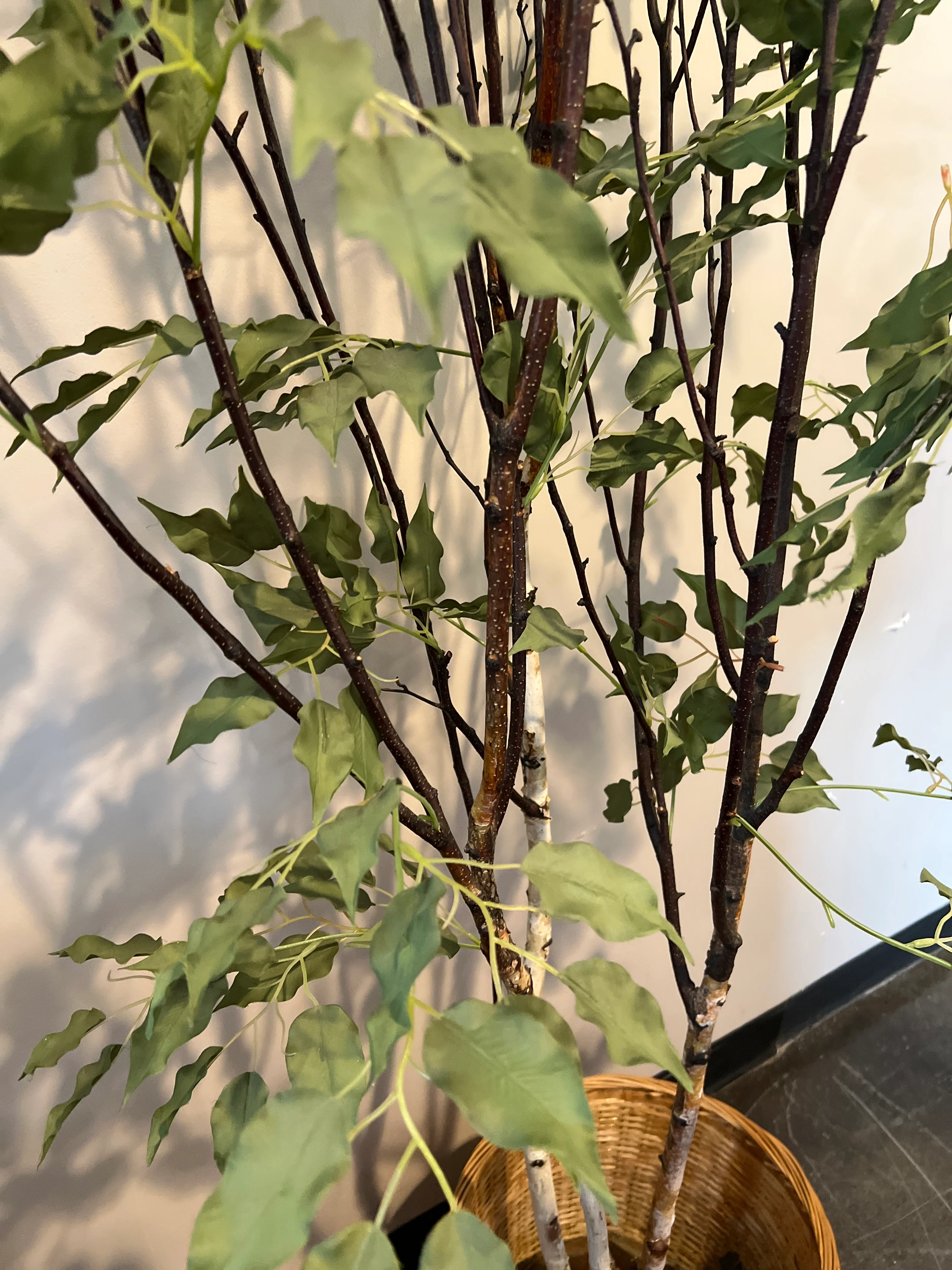 Tall Artificial Tree with Wicker Basket Planter - Image 3