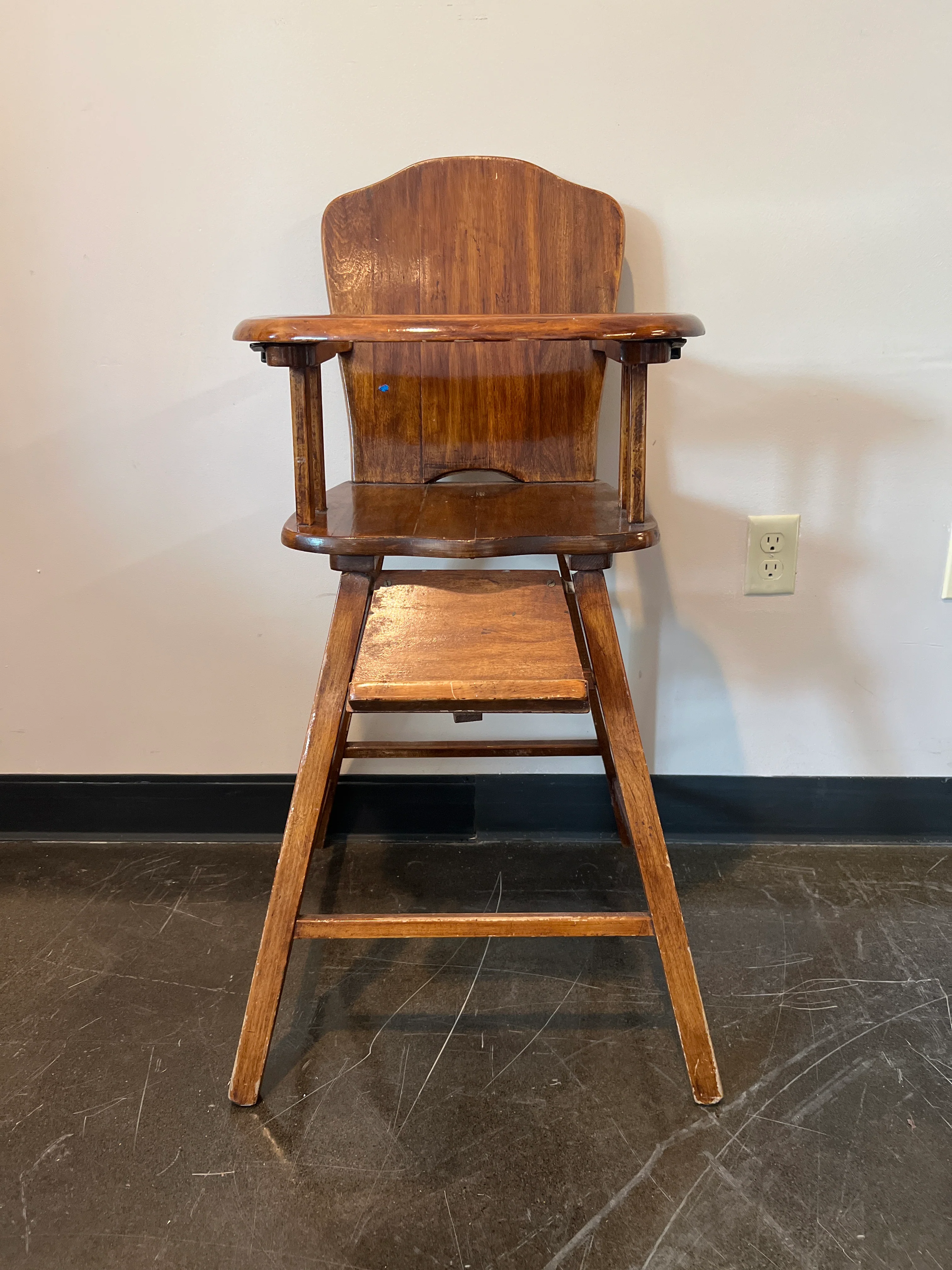 Vintage Solid Wood High Chair - Image 2