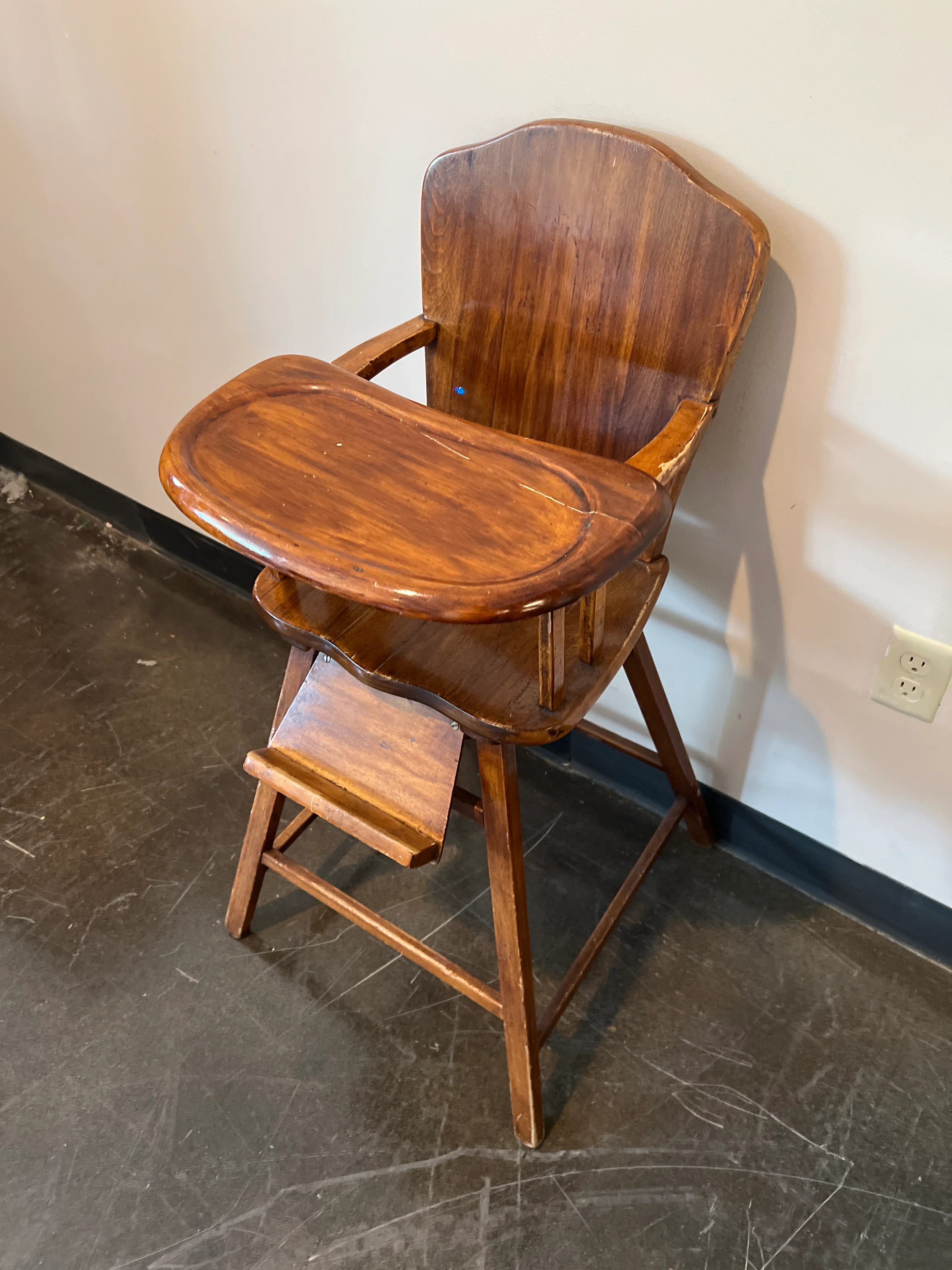Vintage Solid Wood High Chair - Image 3