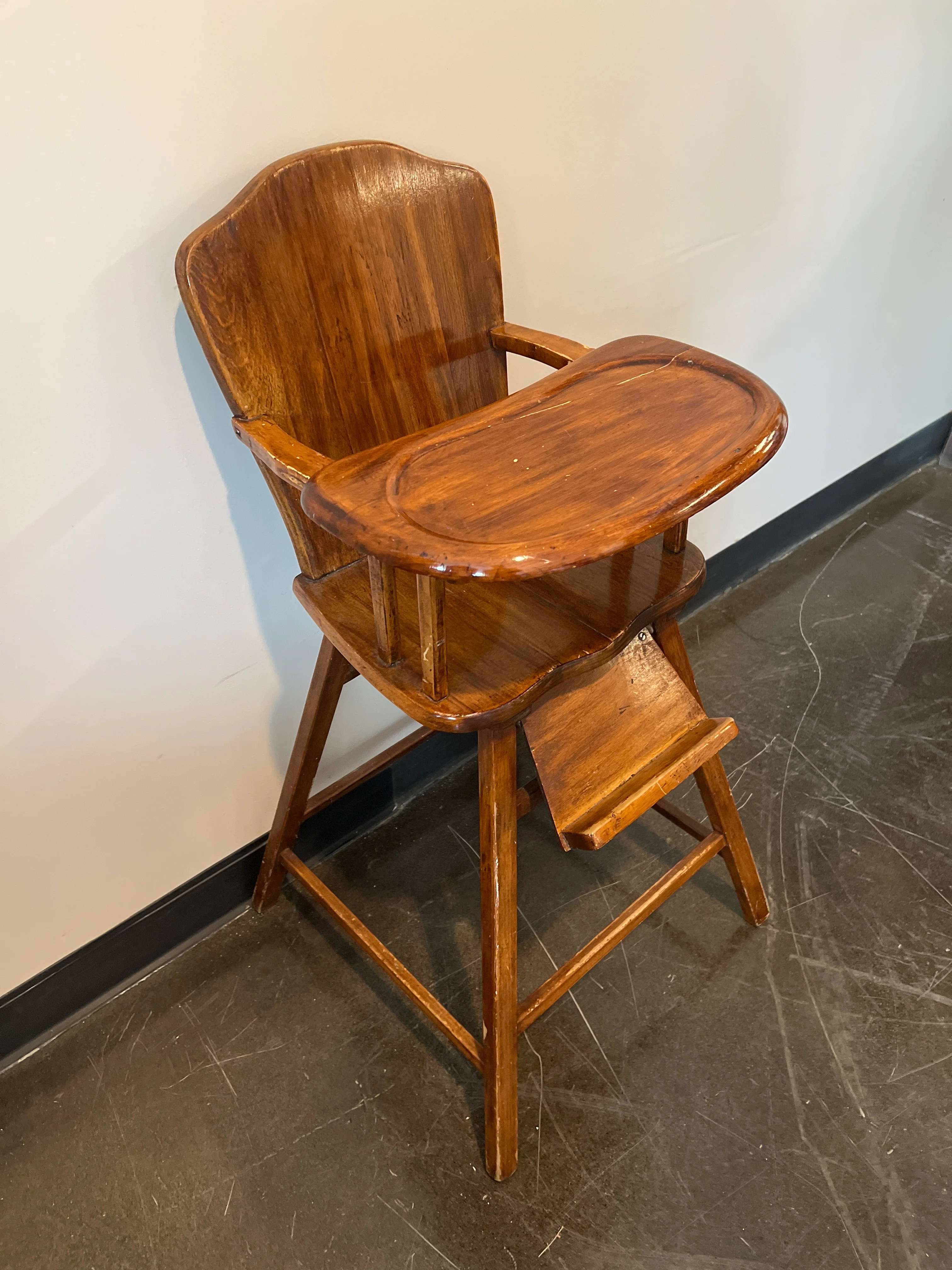 Vintage Solid Wood High Chair - Image 4