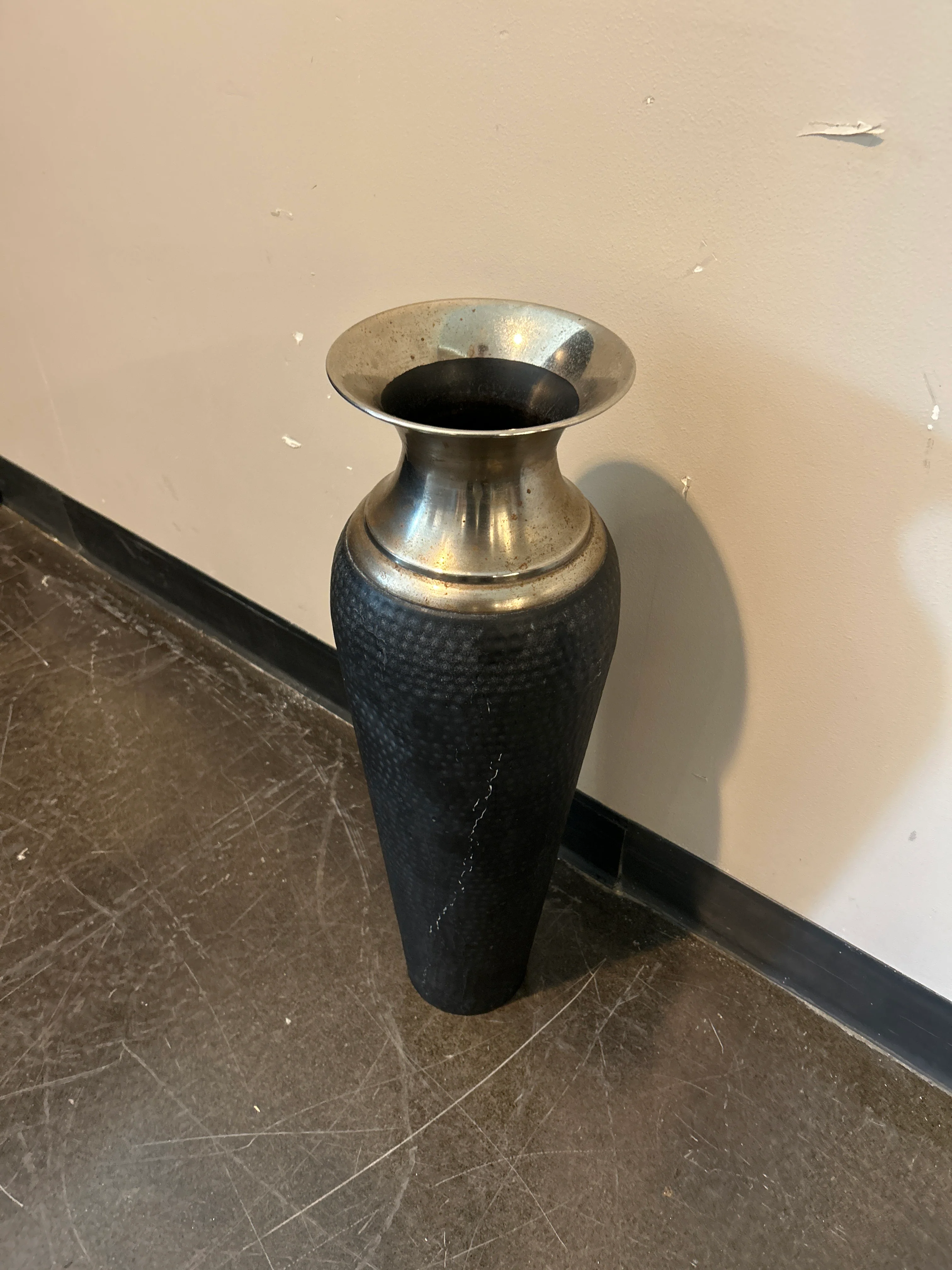 Black and Silver Metal Vase - Image 2