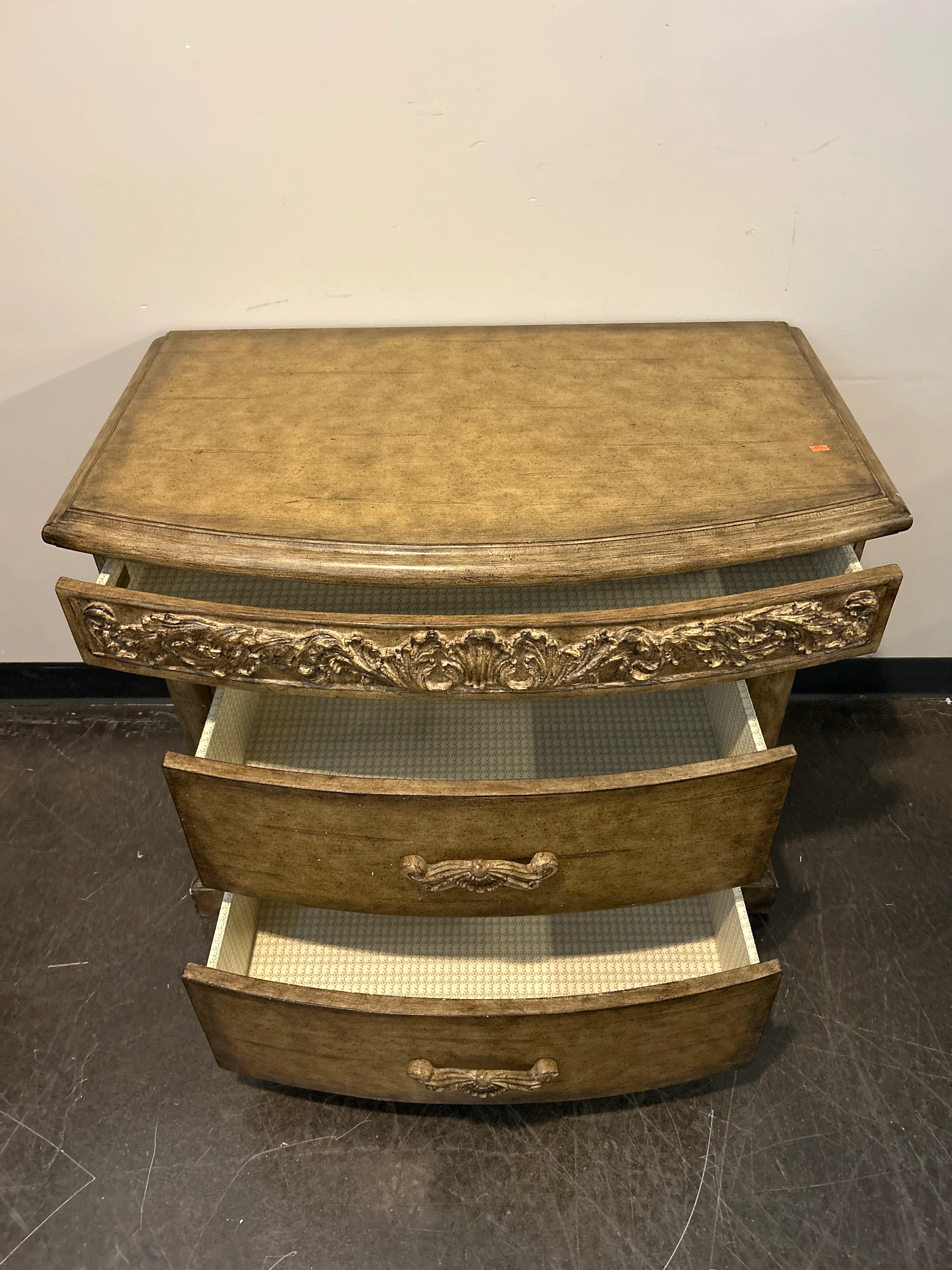 Platt Collections Hand Crafted Two-Drawer Nightstand with Ornate Accents - Image 4