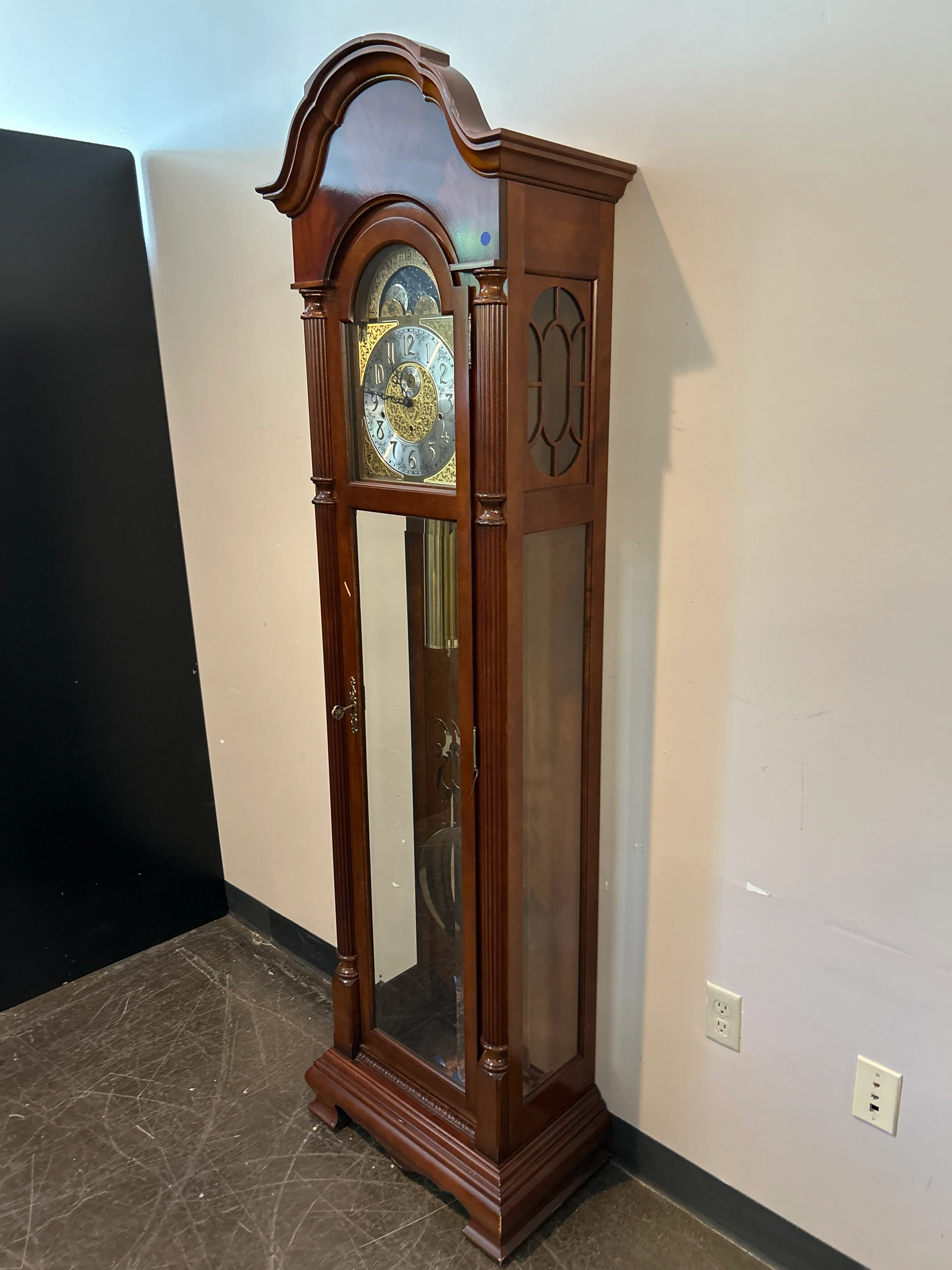 Sligh Traditional Grandfather Clock with Moon Dial and Chimes - Image 2