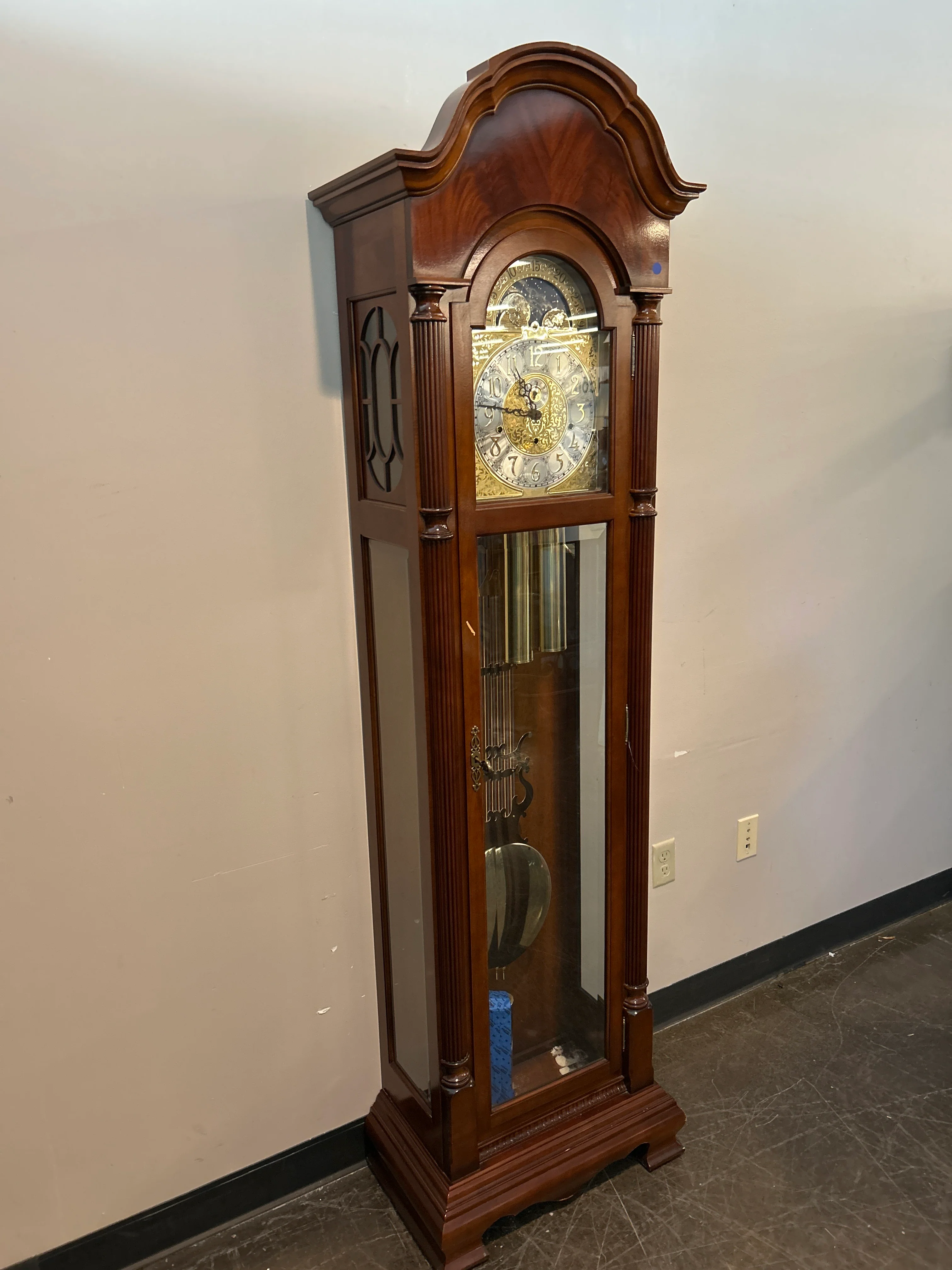 Sligh Traditional Grandfather Clock with Moon Dial and Chimes - Image 3