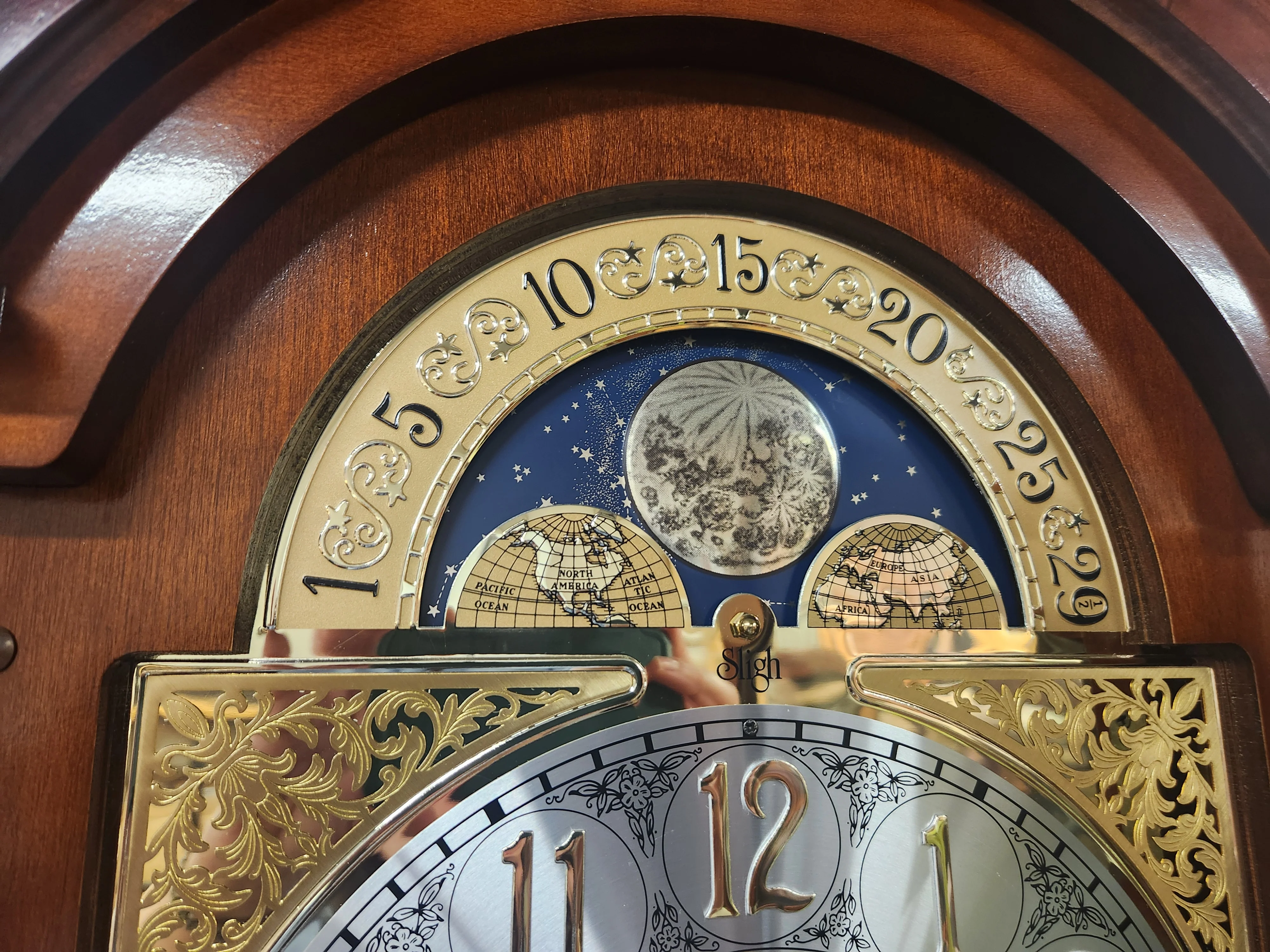 Sligh Traditional Grandfather Clock with Moon Dial and Chimes - Image 8