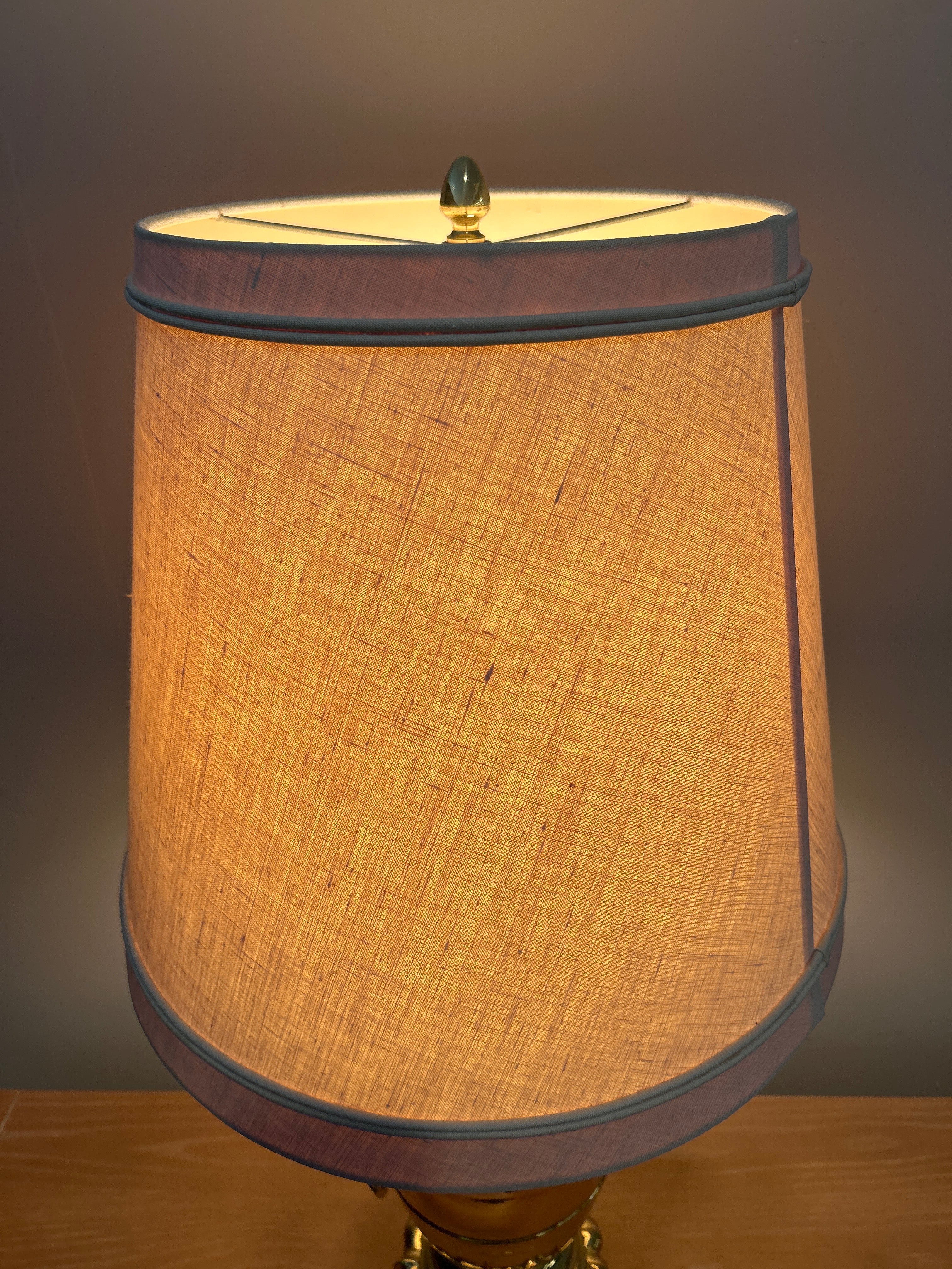 Baker Knapp And Tubbs Brass Table Lamp with Off-White Shade - Image 5