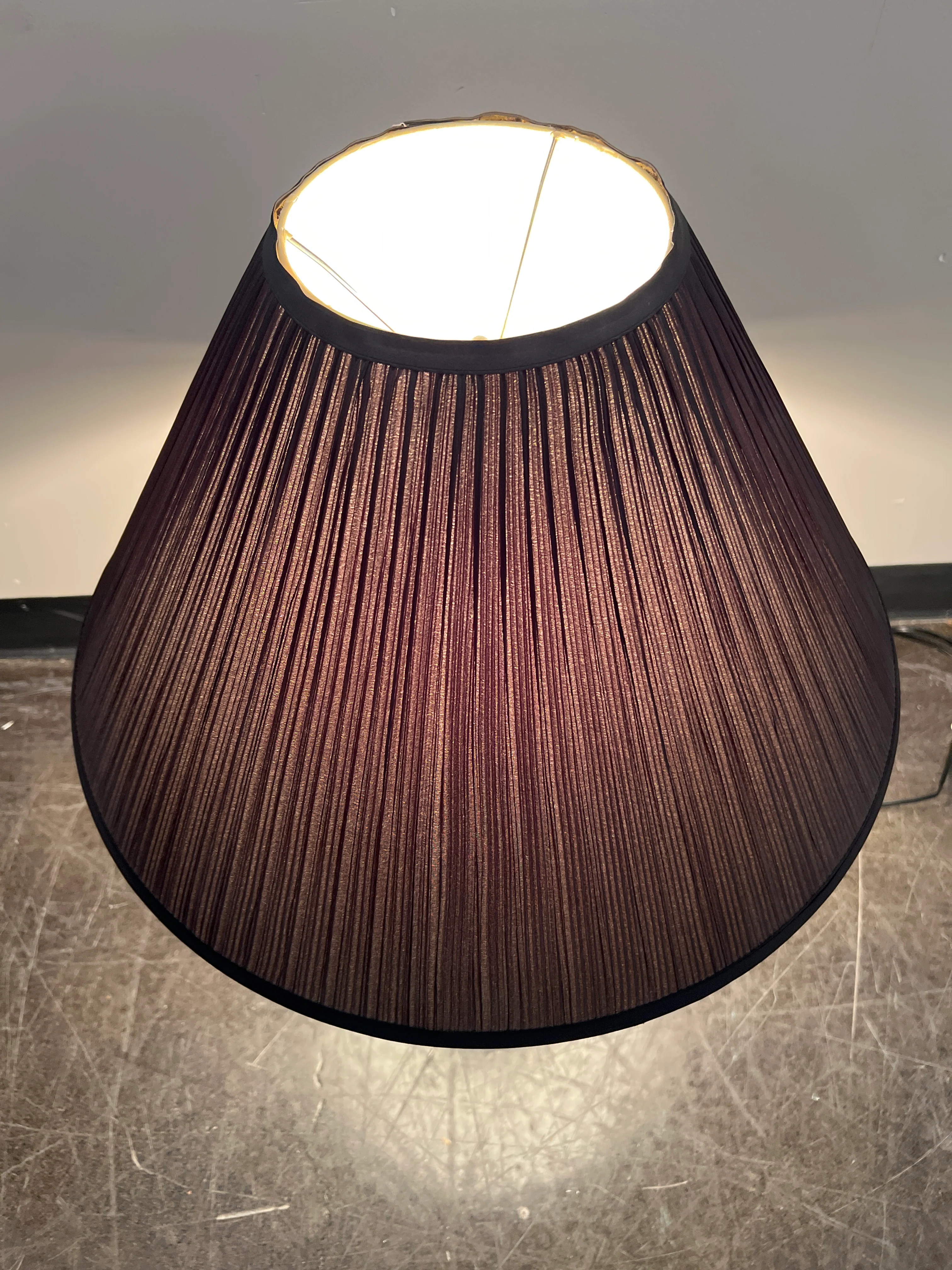 Classic Black and Gold Table Lamp with Pleated Shade - Image 3