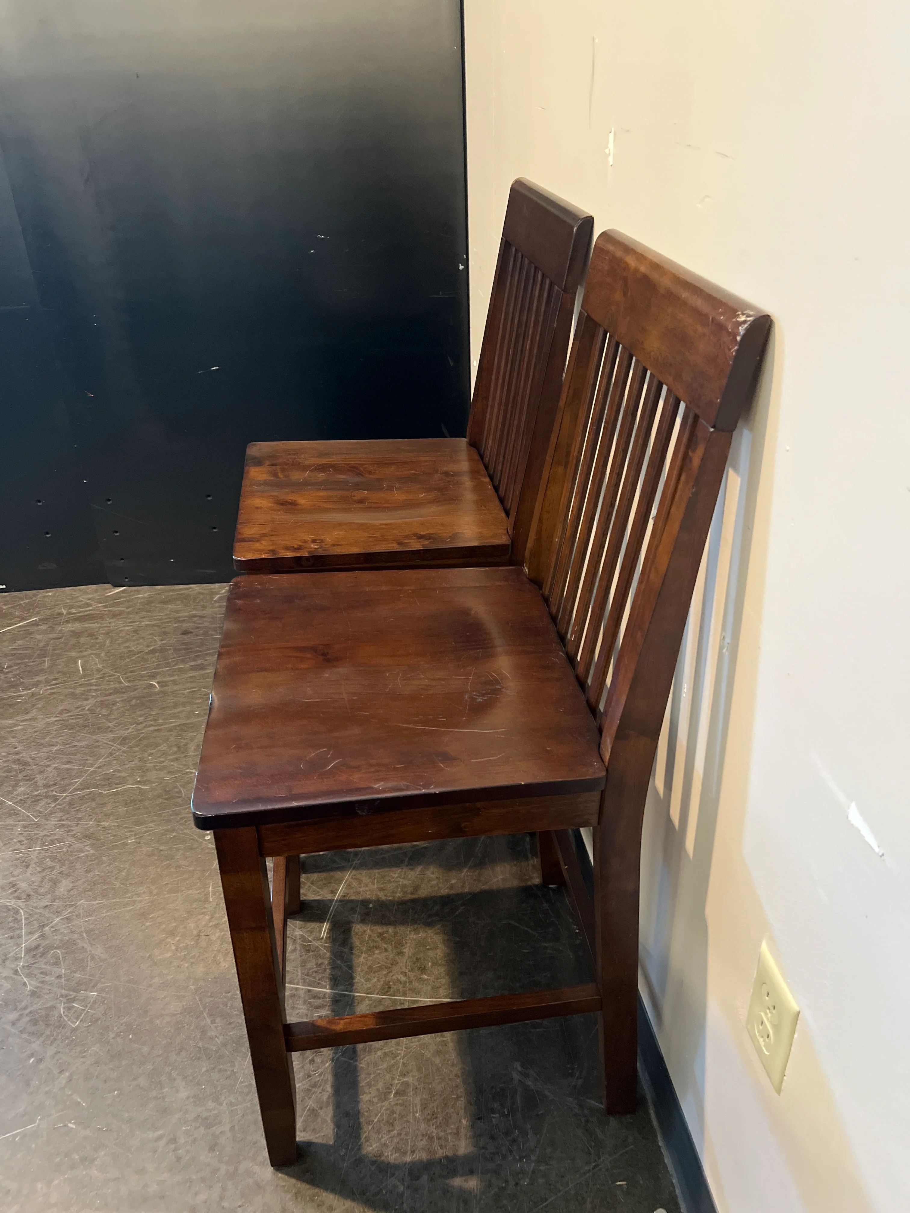 Rustic Brown Hardwood Dining Chair - Image 3