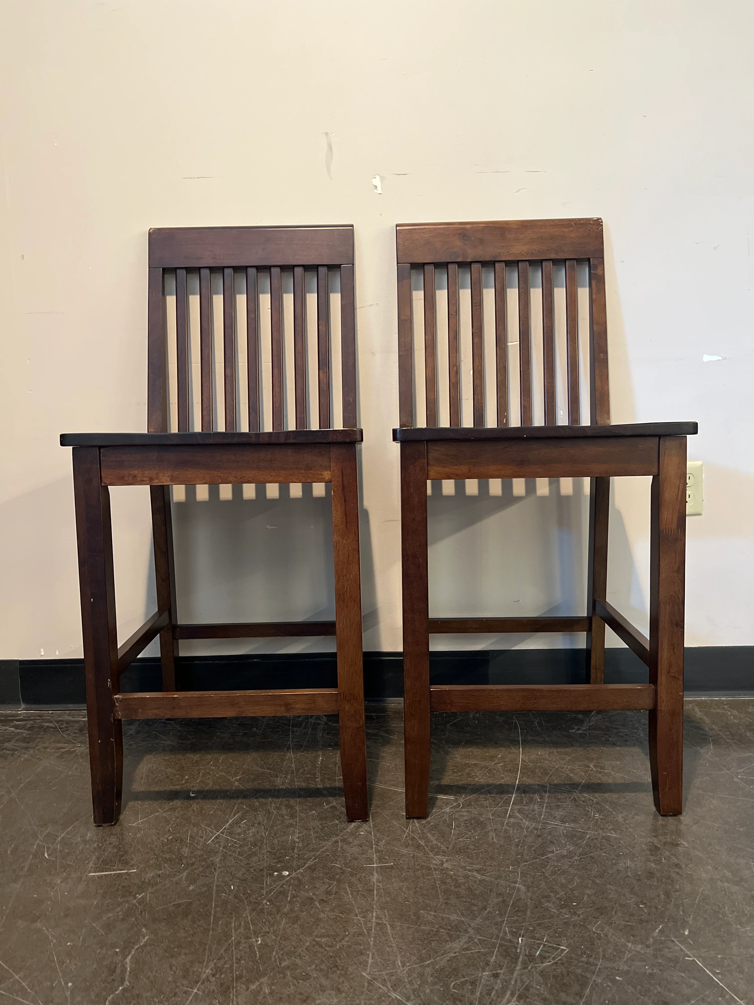 Rustic Brown Hardwood Dining Chair - Image 4