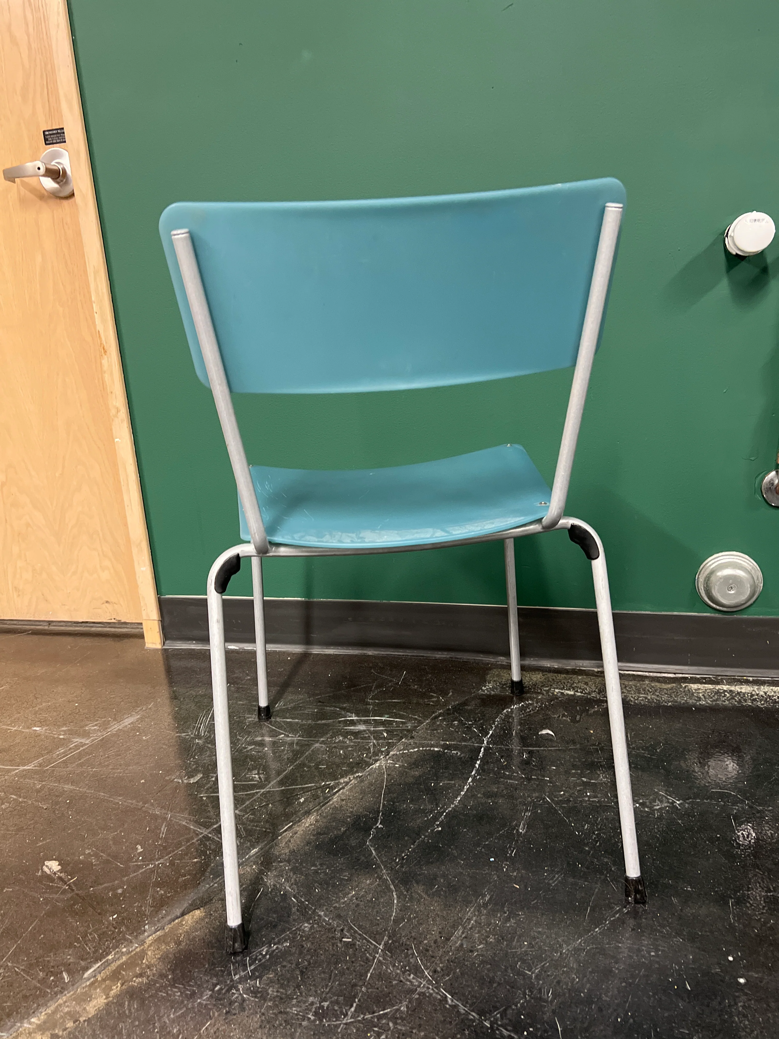 Pastel Blue Plastic Folding Chair - Image 3