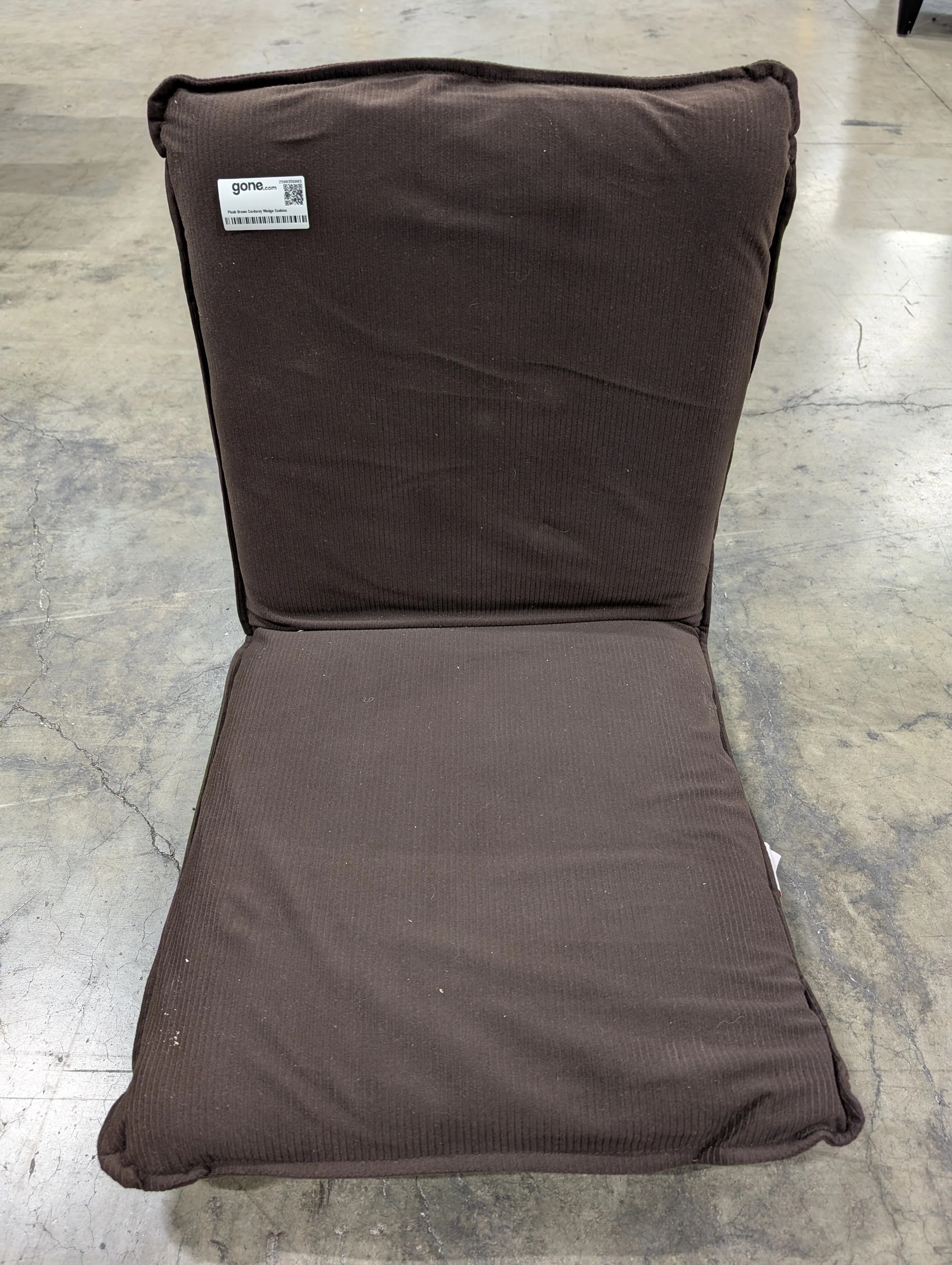 Plush Brown Corduroy Wedge Cushion