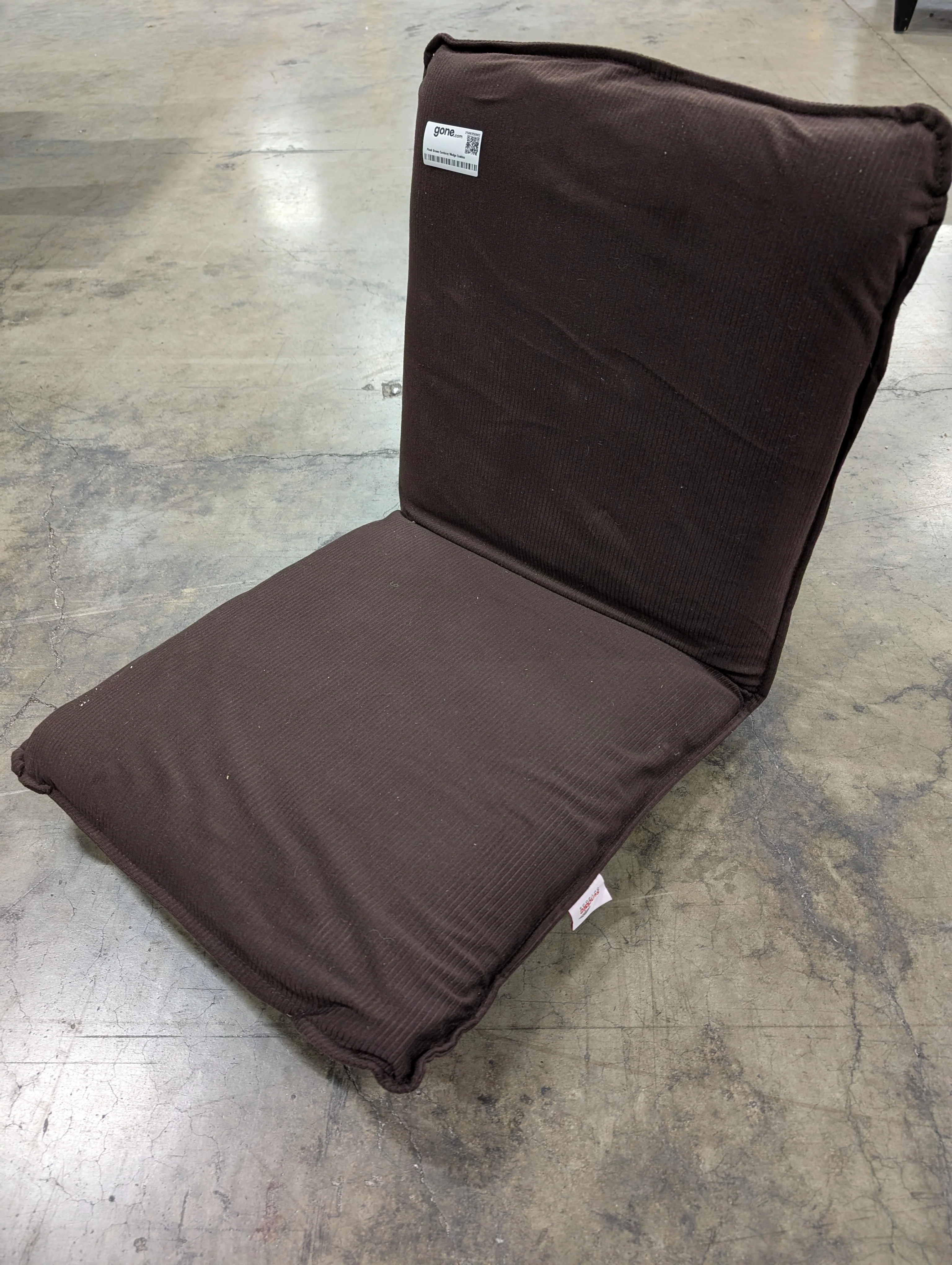 Plush Brown Corduroy Wedge Cushion - Image 2