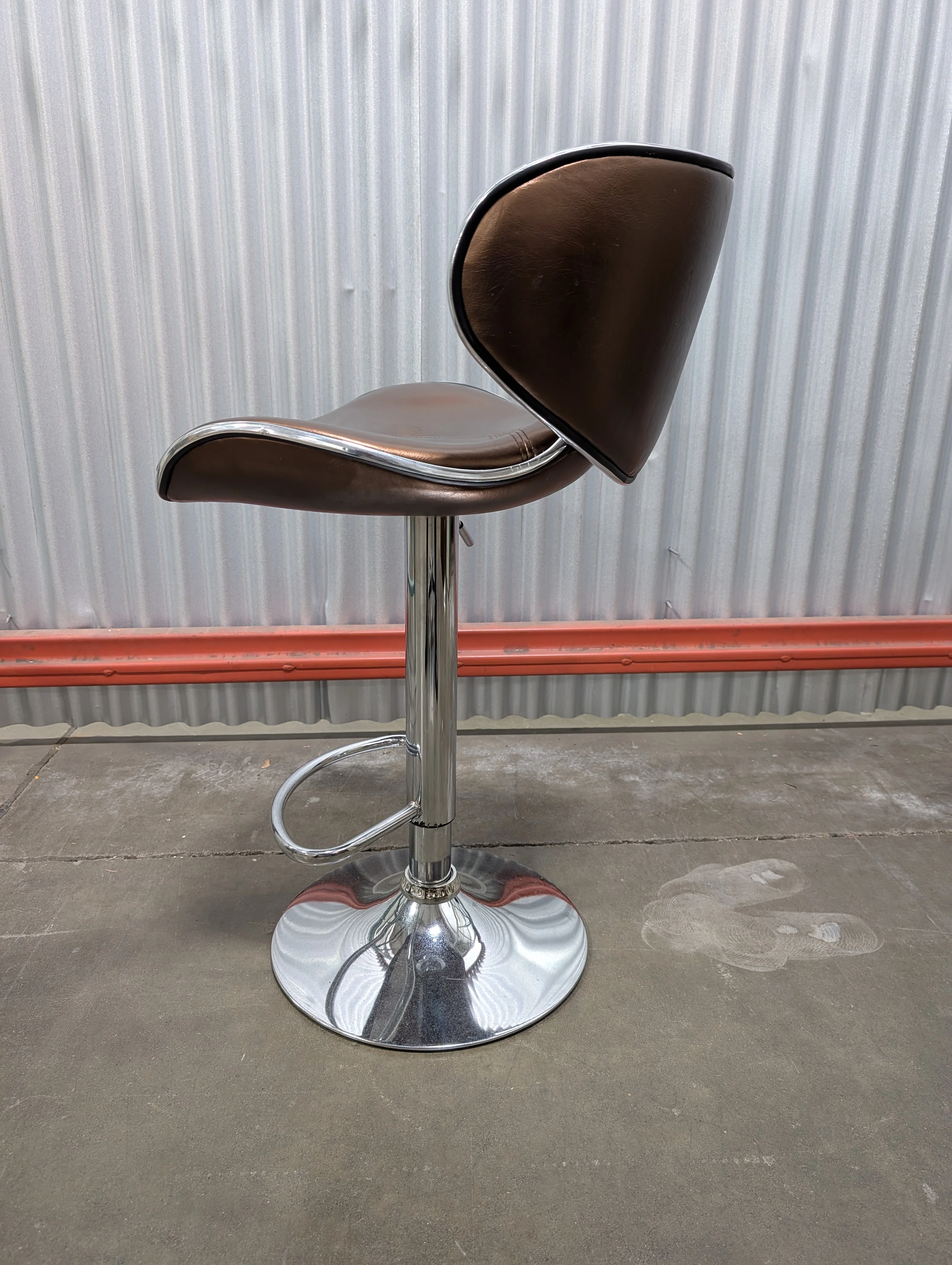 Modern Bronze Leatherette Swivel Bar Stool - Image 2