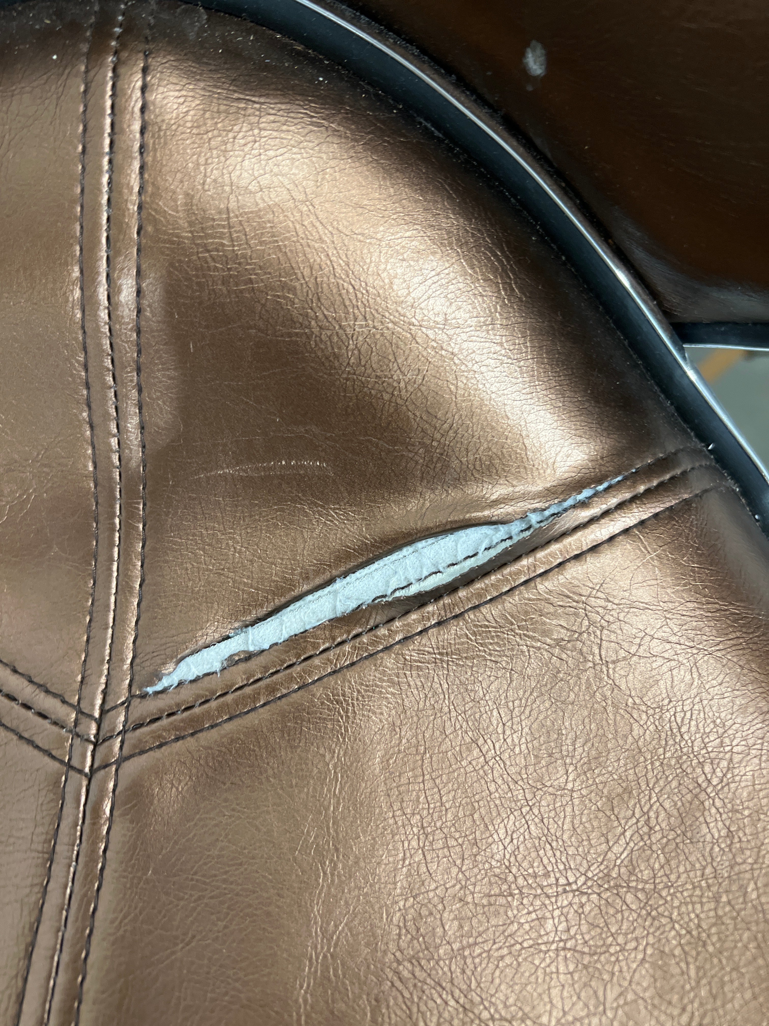 Modern Bronze Leatherette Swivel Bar Stool - Image 3