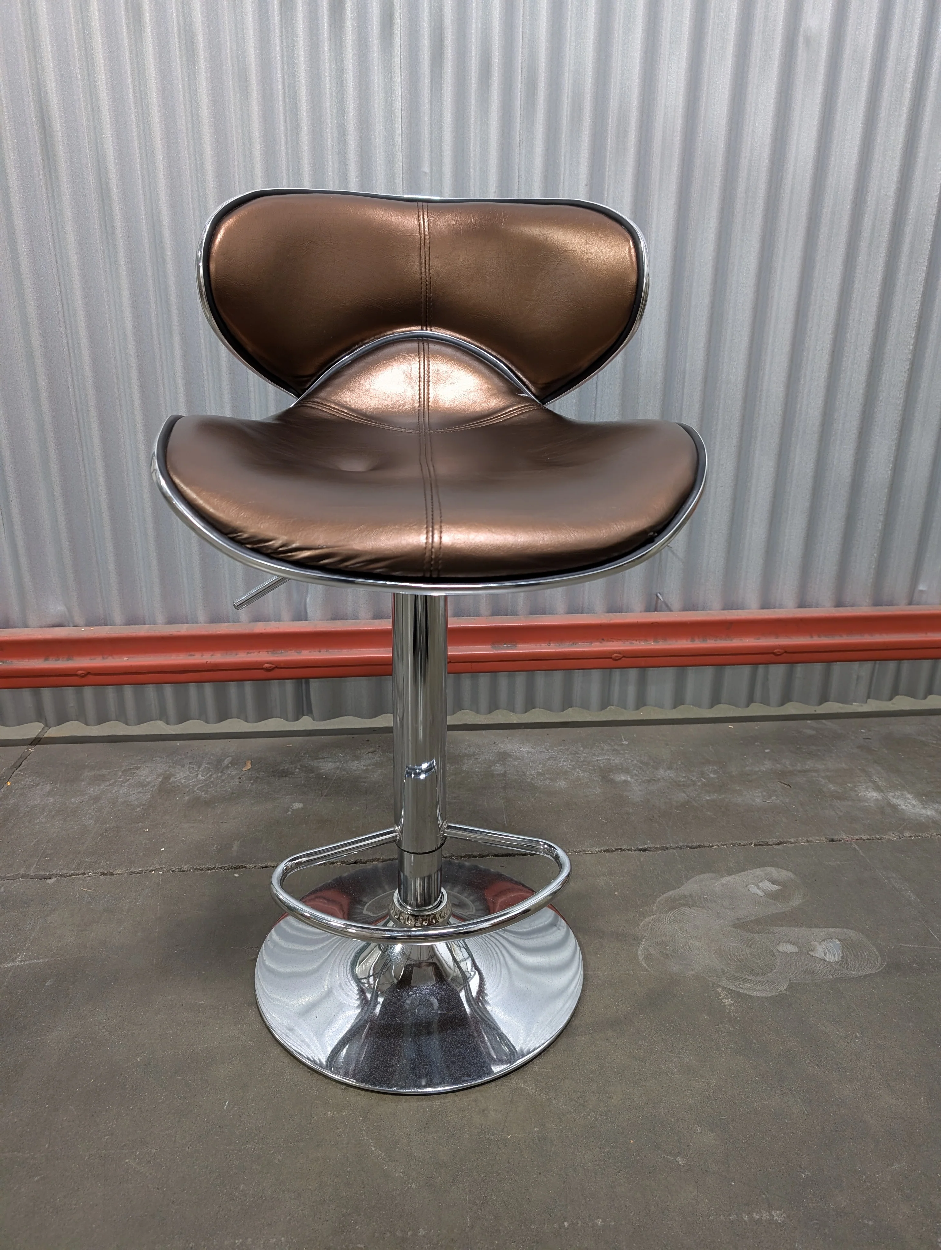 Modern Bronze Leatherette Swivel Bar Stool - Image 4