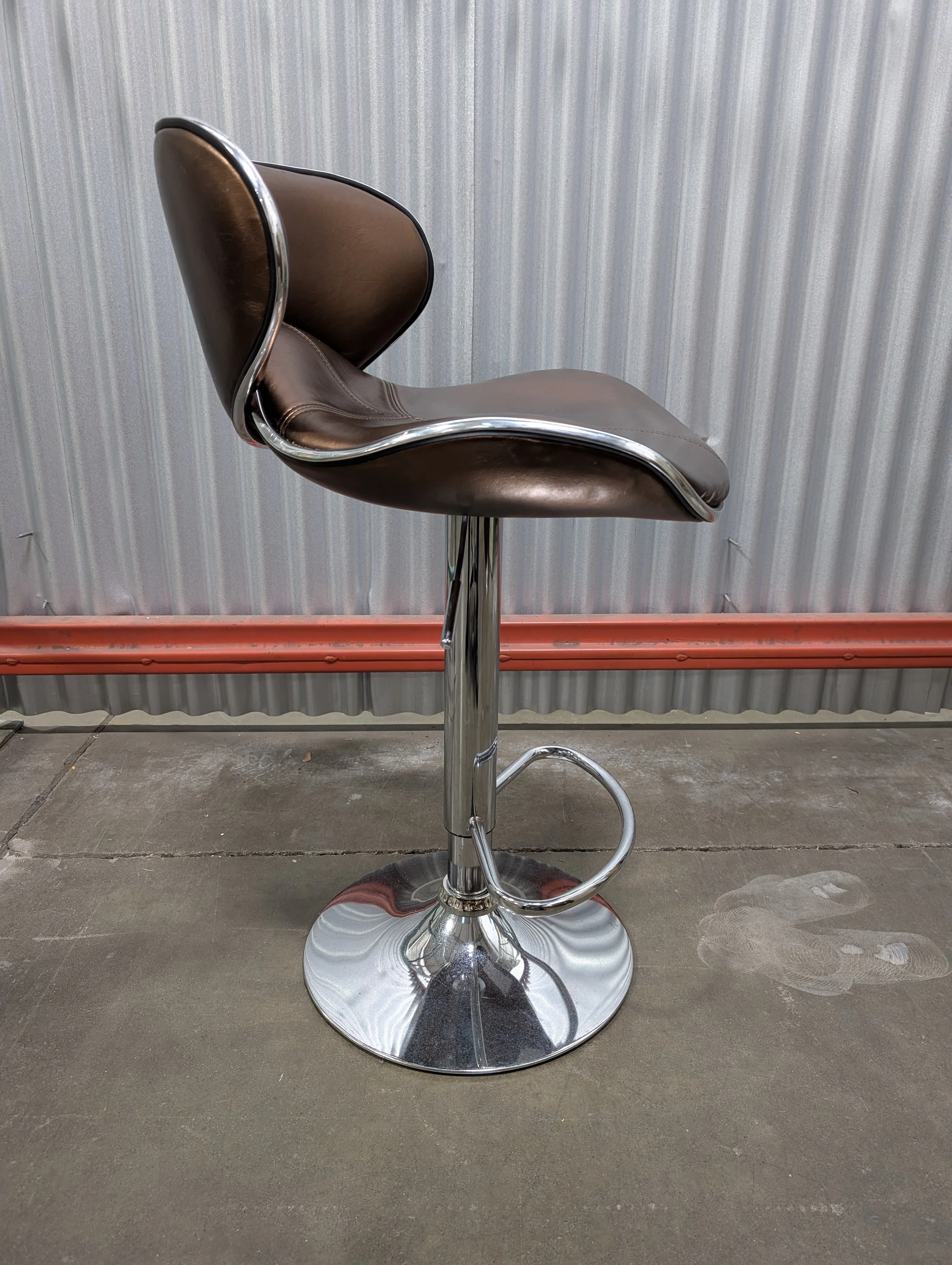 Modern Bronze Leatherette Swivel Bar Stool - Image 6