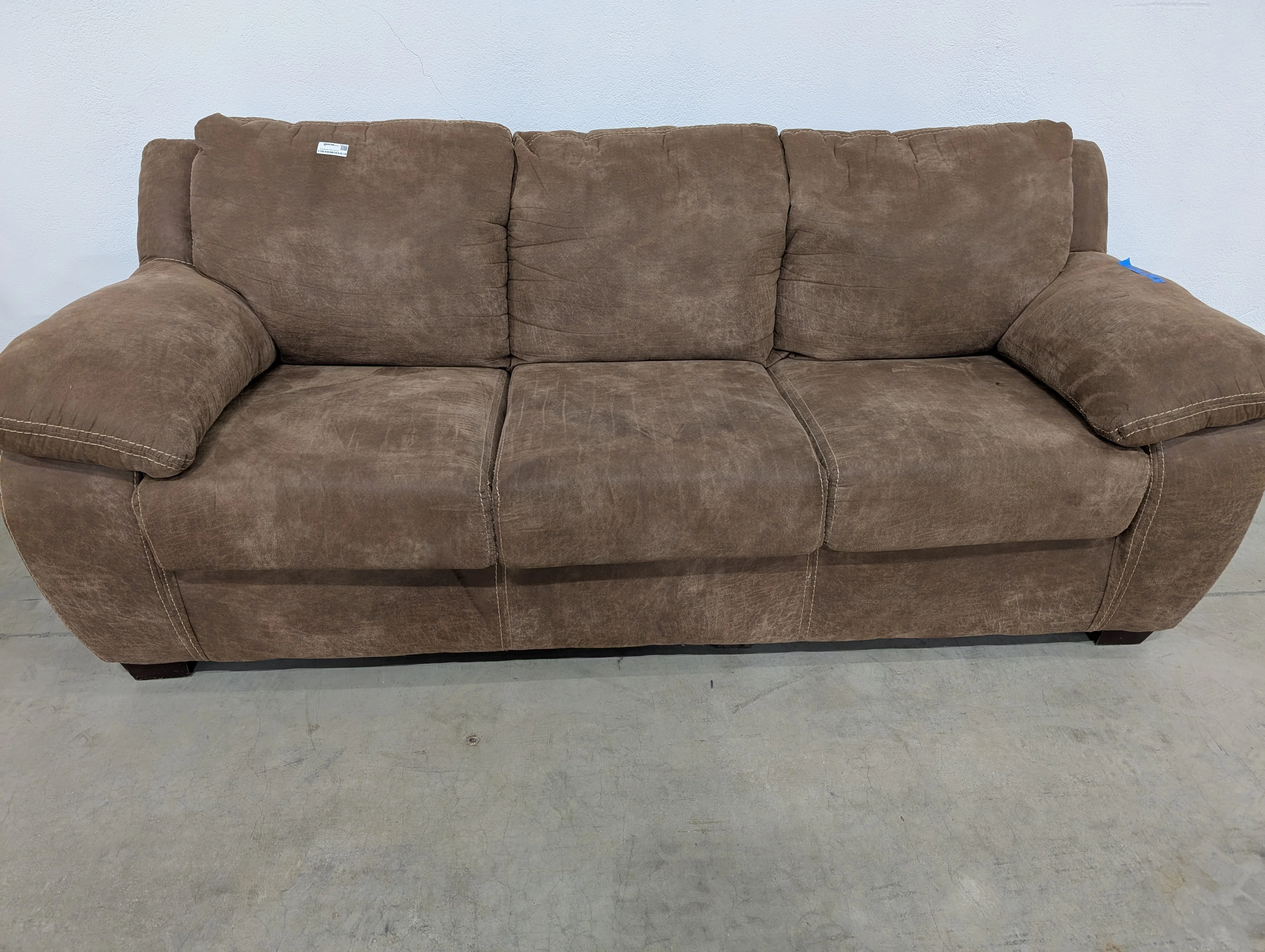 Brown Microfiber Three-Seat Sofa - Image 2