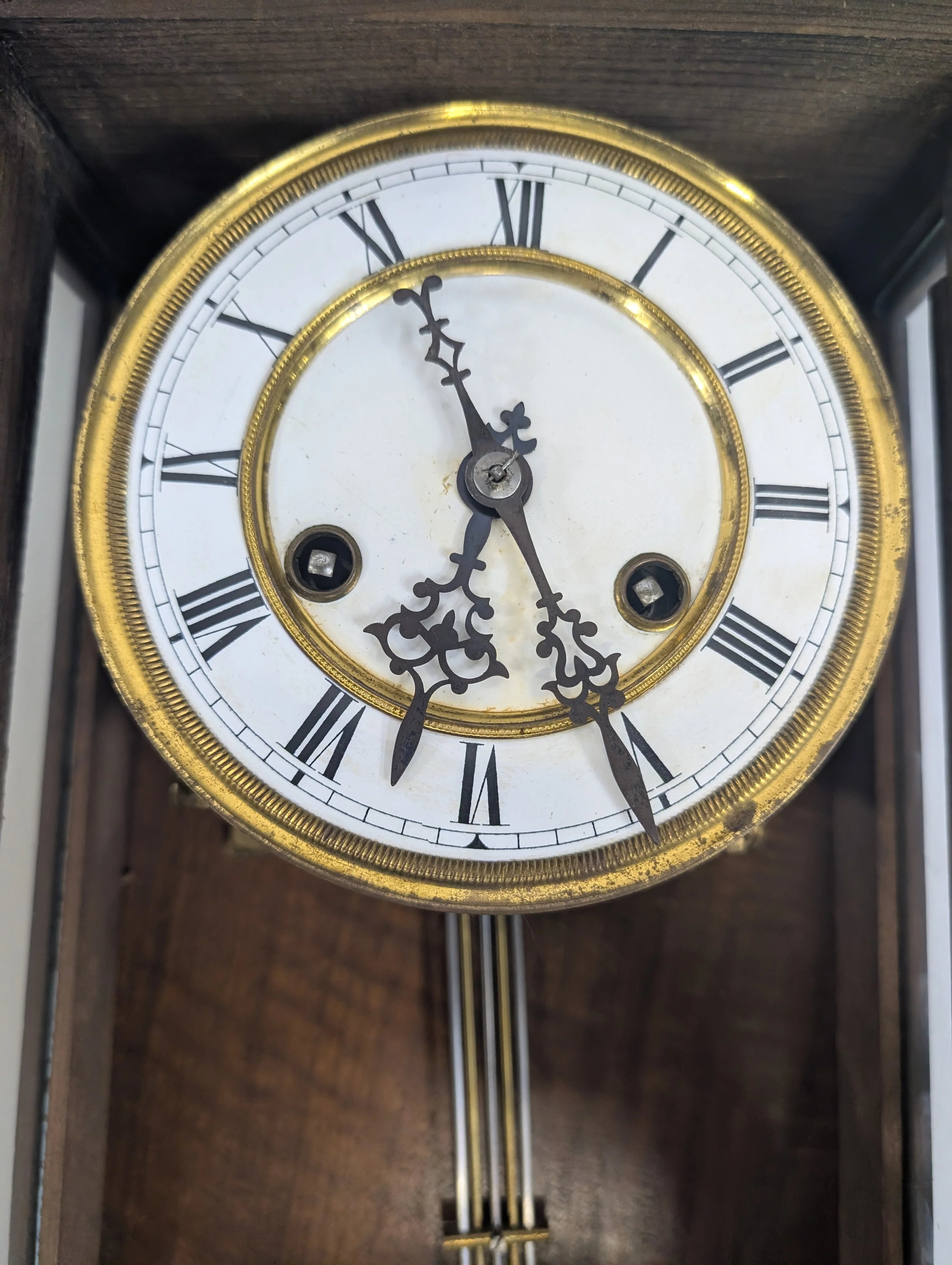 Antique Dark Wood Grandfather Clock - Image 11