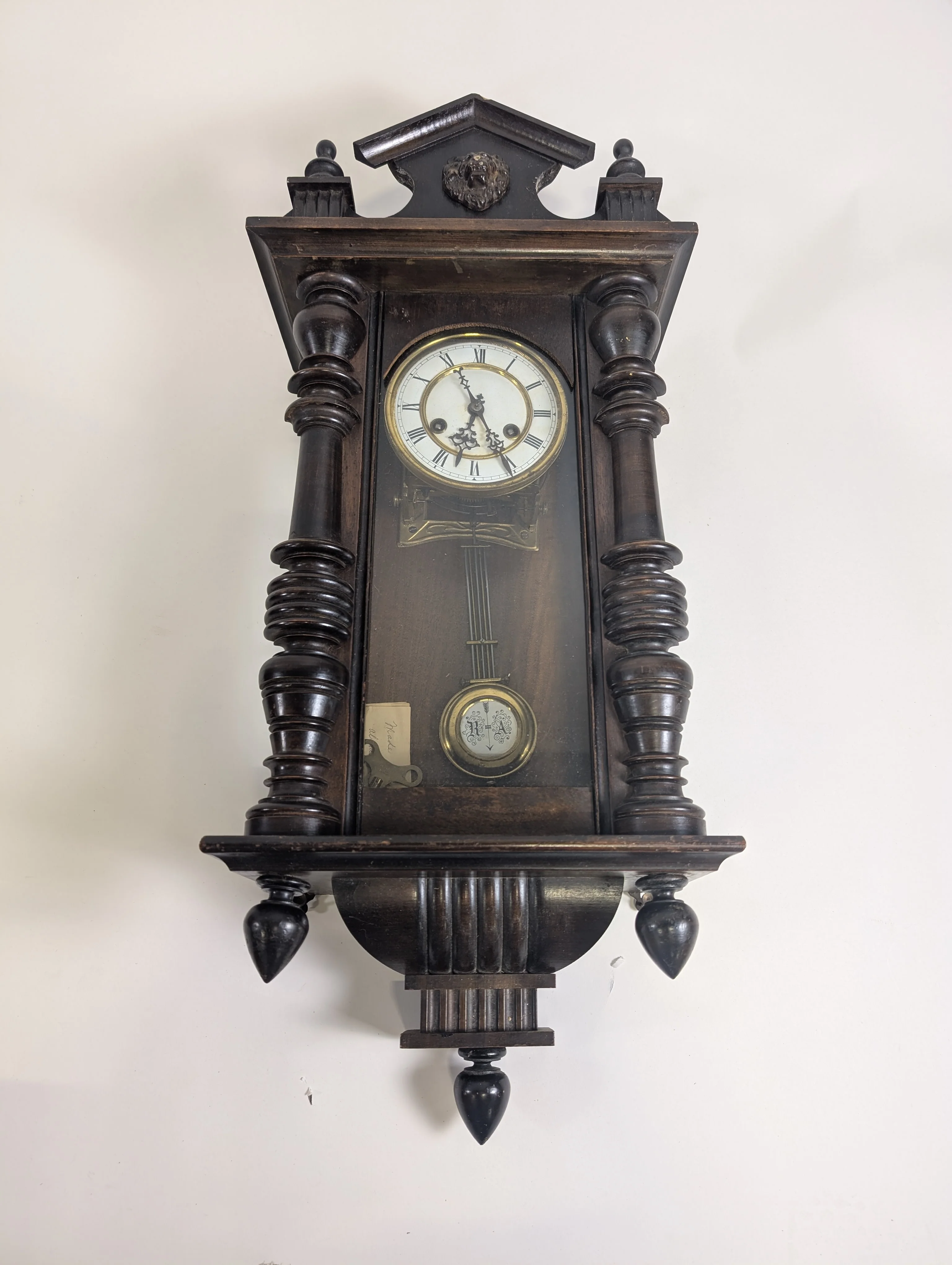 Antique Dark Wood Grandfather Clock - Image 13