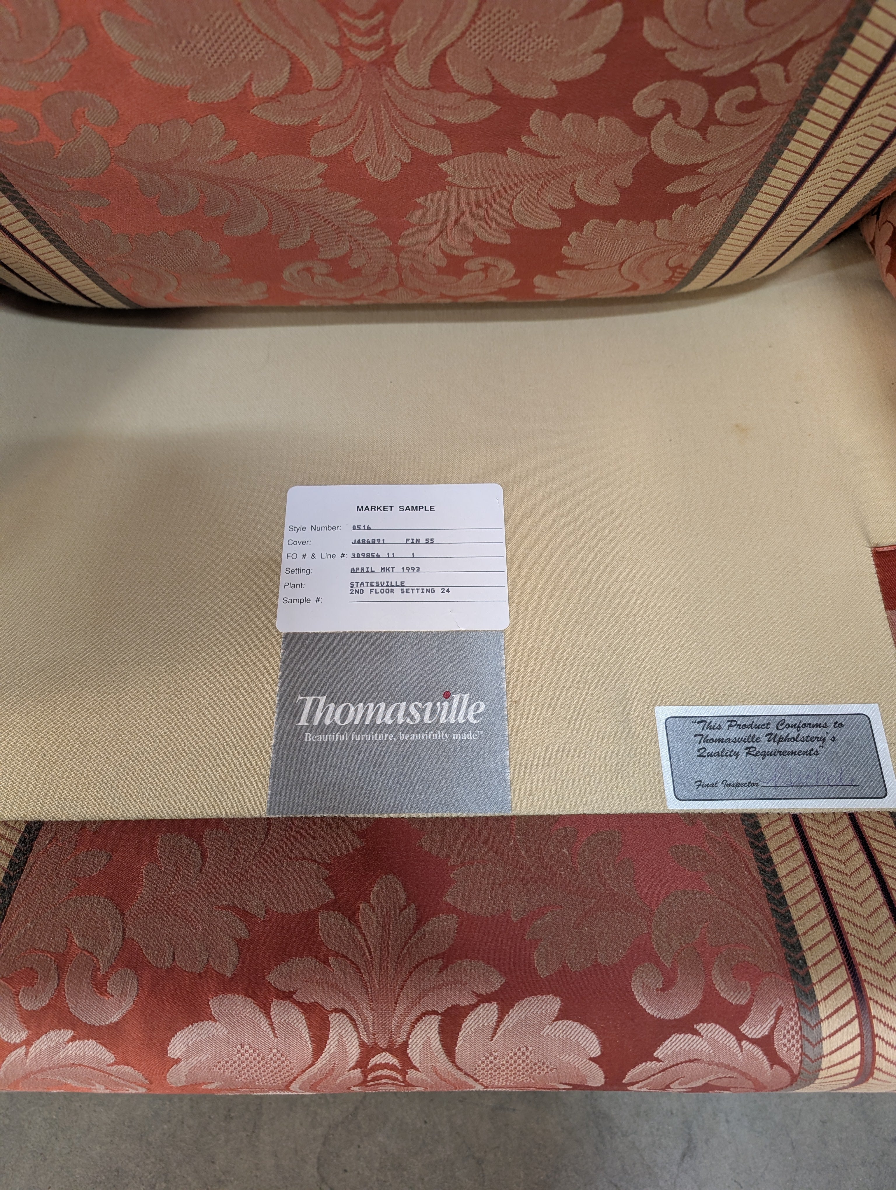 Red Wingback Thomasville Armchair - Image 6