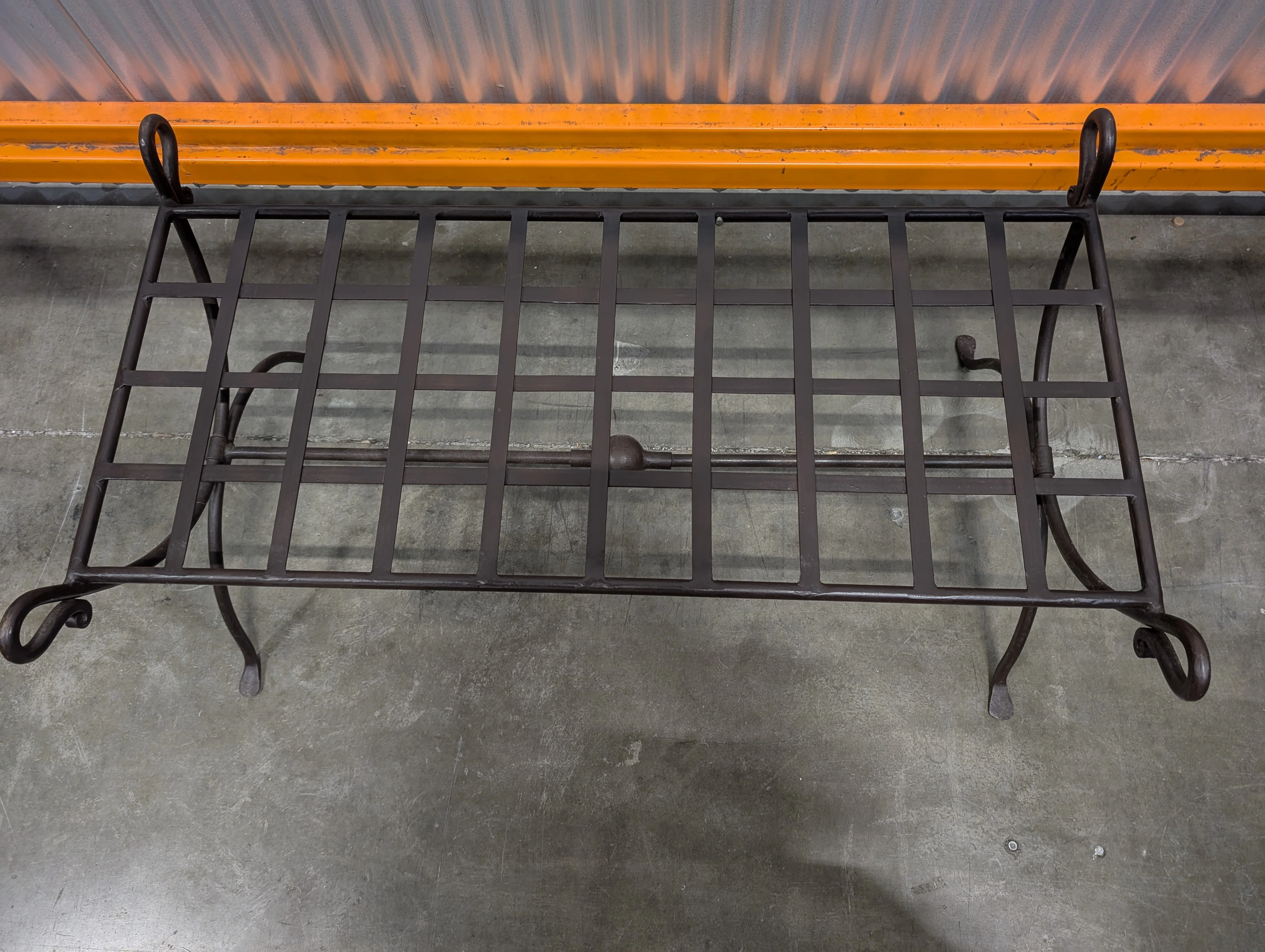 Rustic Dark Metal Grid-Top Plant Stand - Image 2