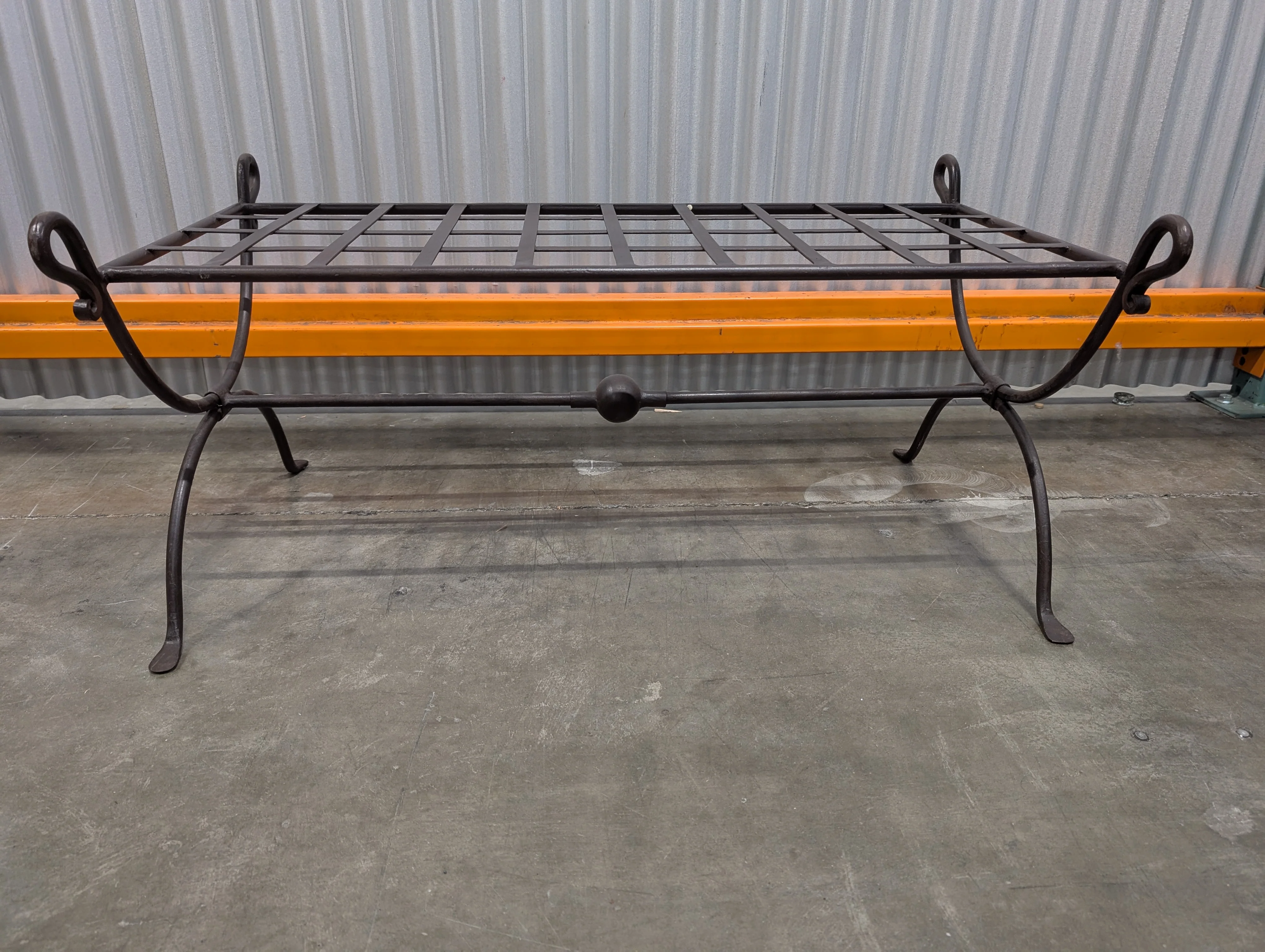 Rustic Dark Metal Grid-Top Plant Stand - Image 4