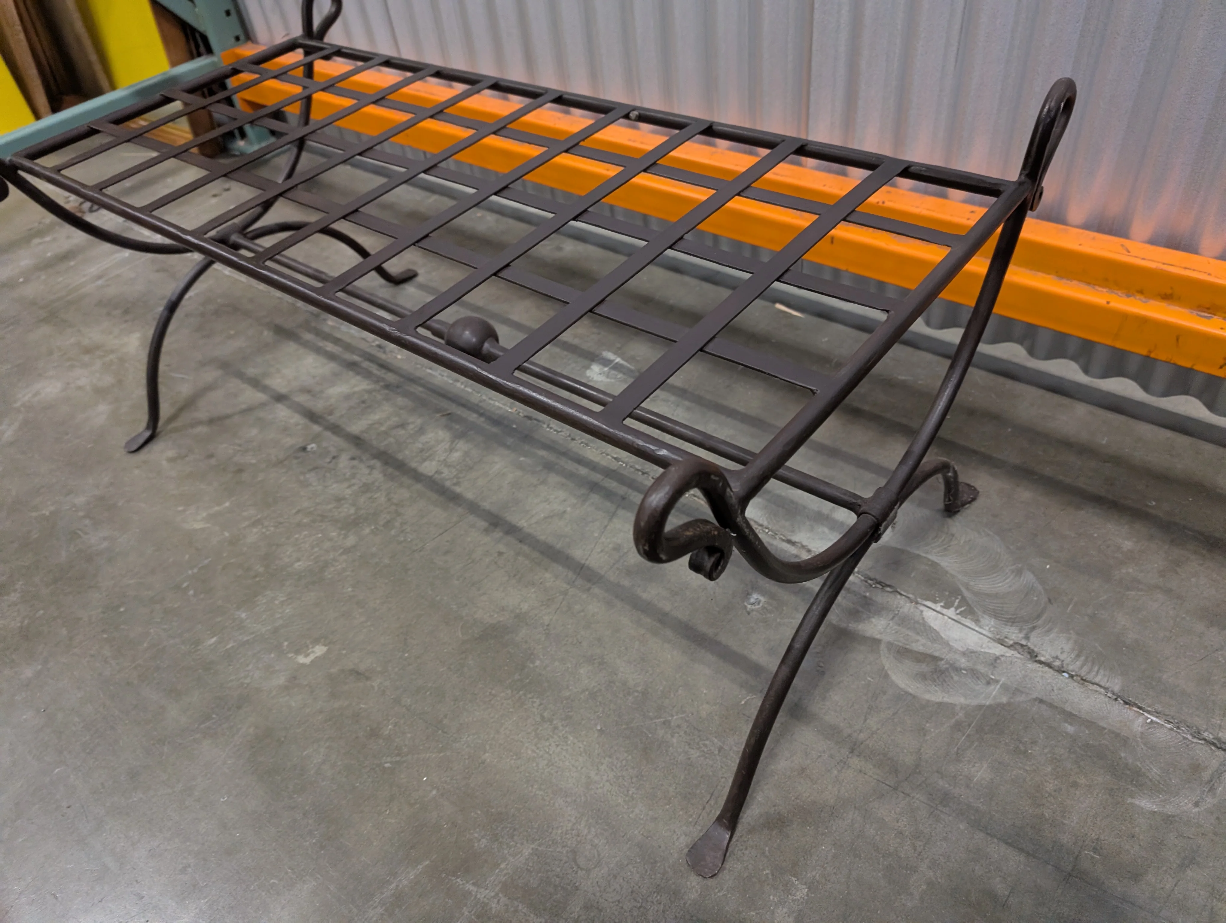 Rustic Dark Metal Grid-Top Plant Stand - Image 5