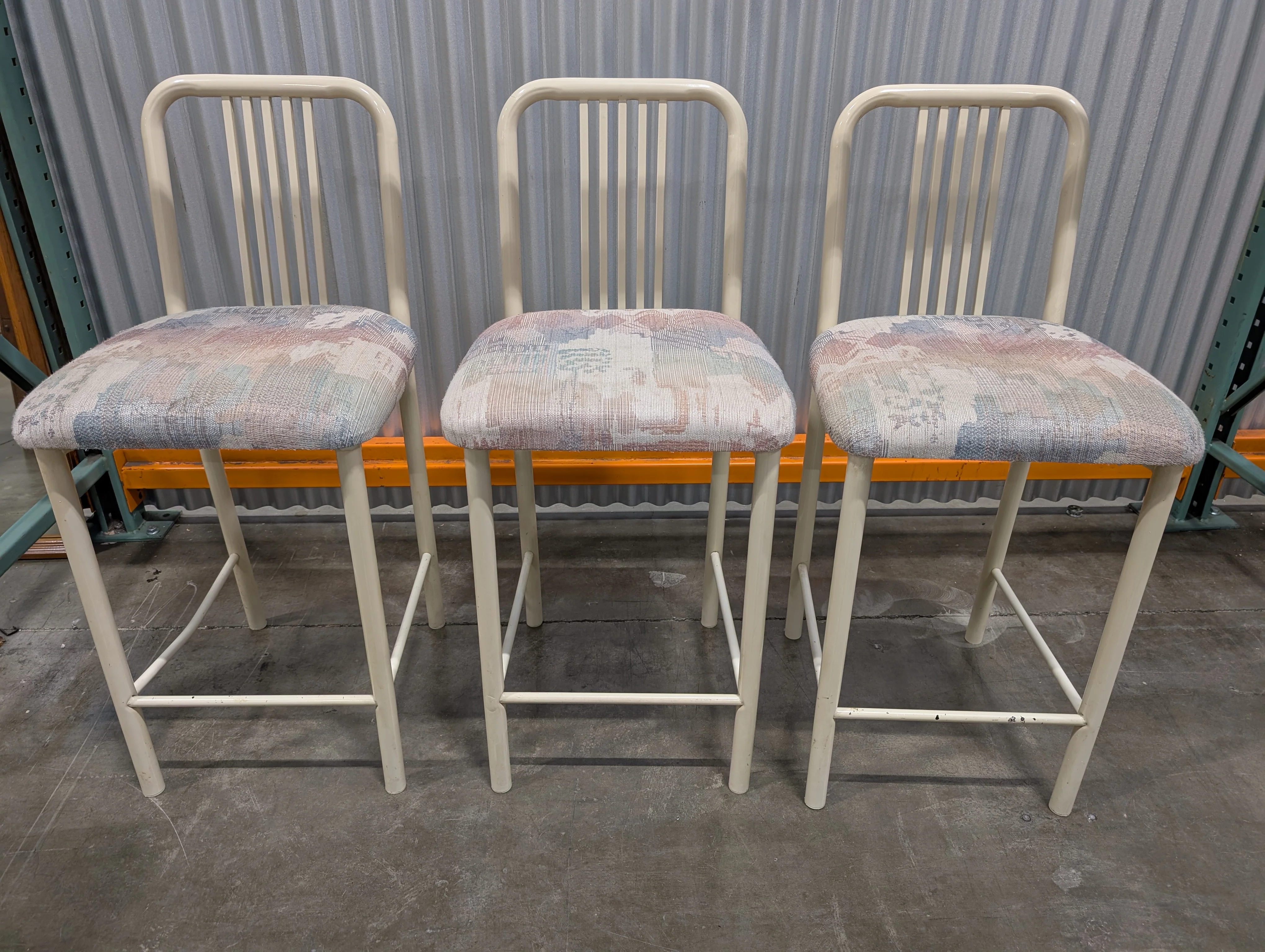 One White Metal Bar Height Chair - Image 5