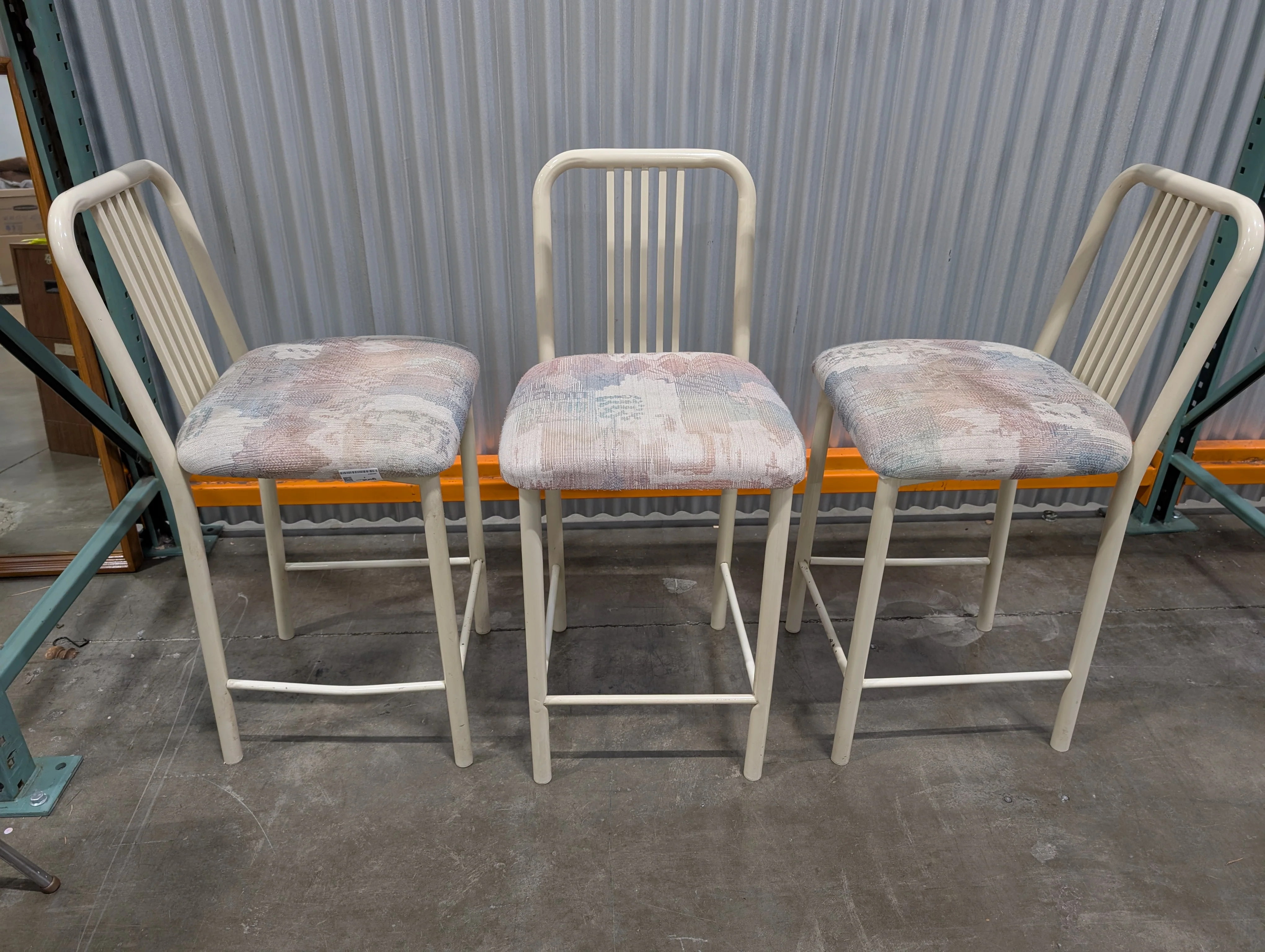 One White Metal Bar Height Chair - Image 7