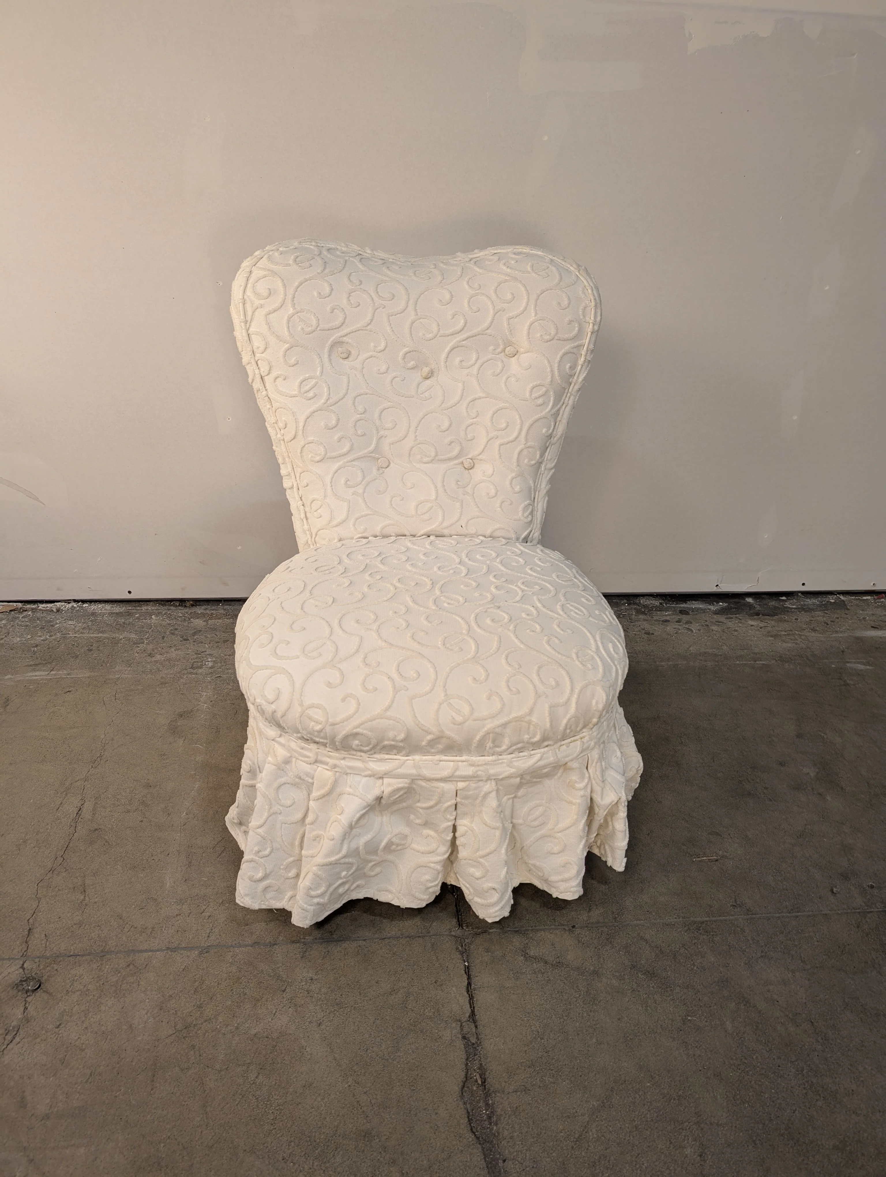 White Skirted Vanity Chair
