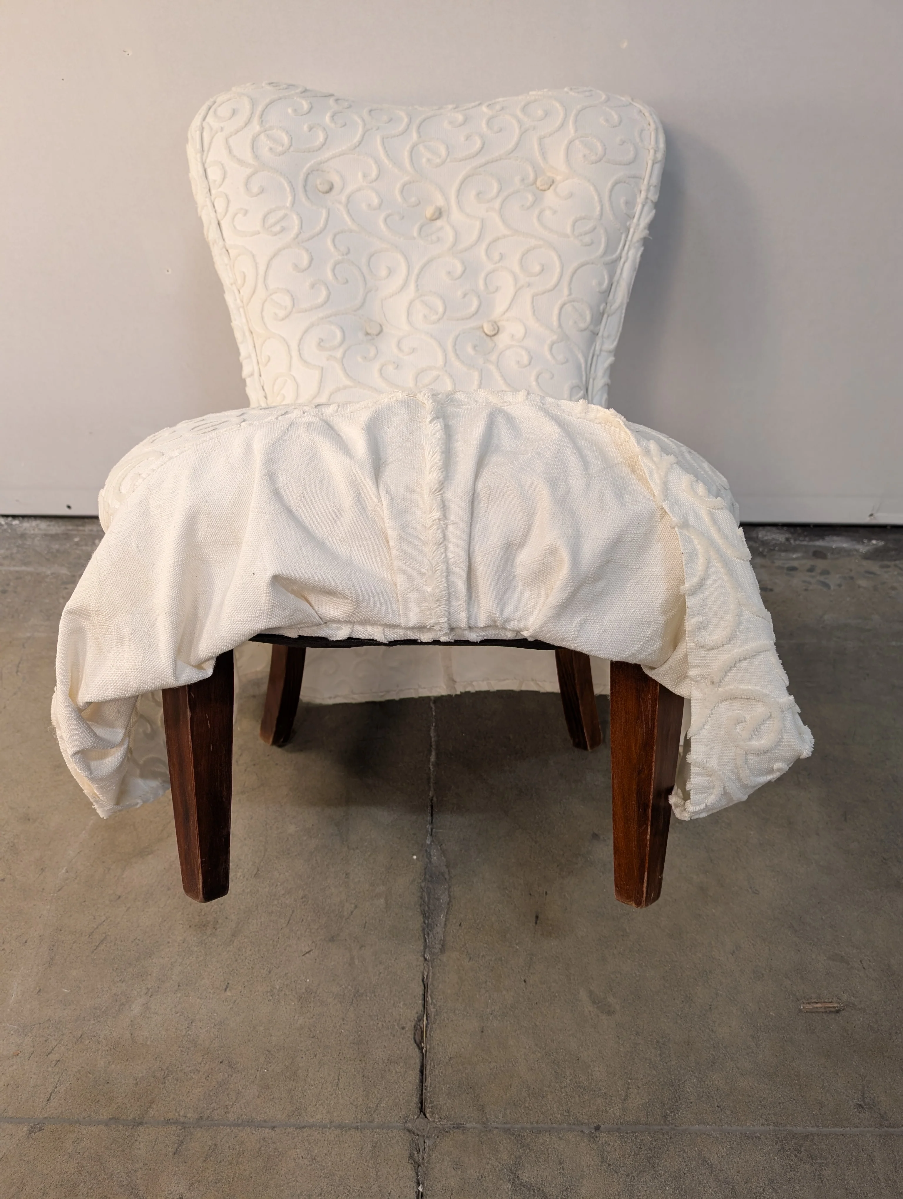 White Skirted Vanity Chair - Image 5