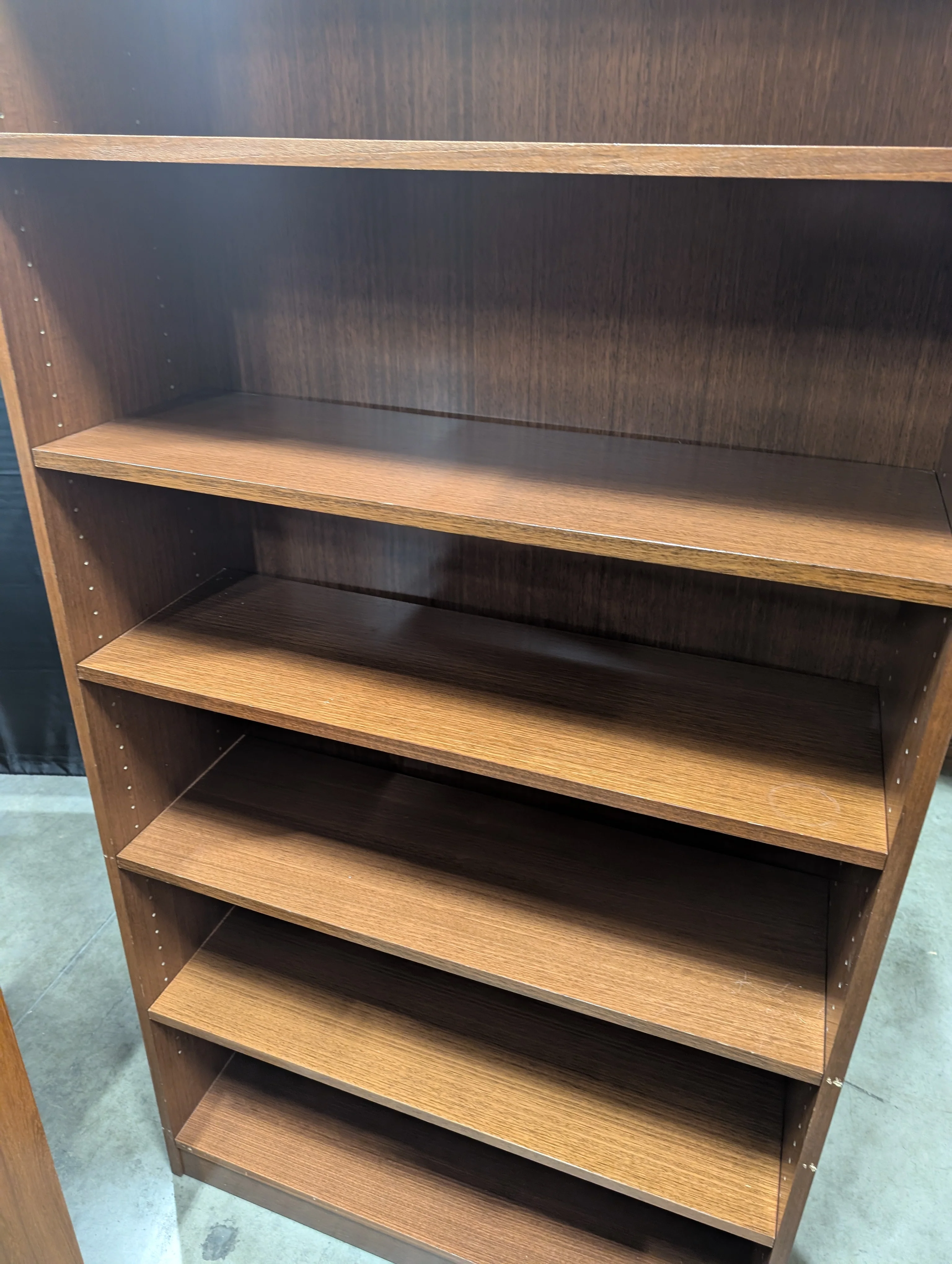 Rich-toned Wood Bookcase with Five Shelves - Image 2