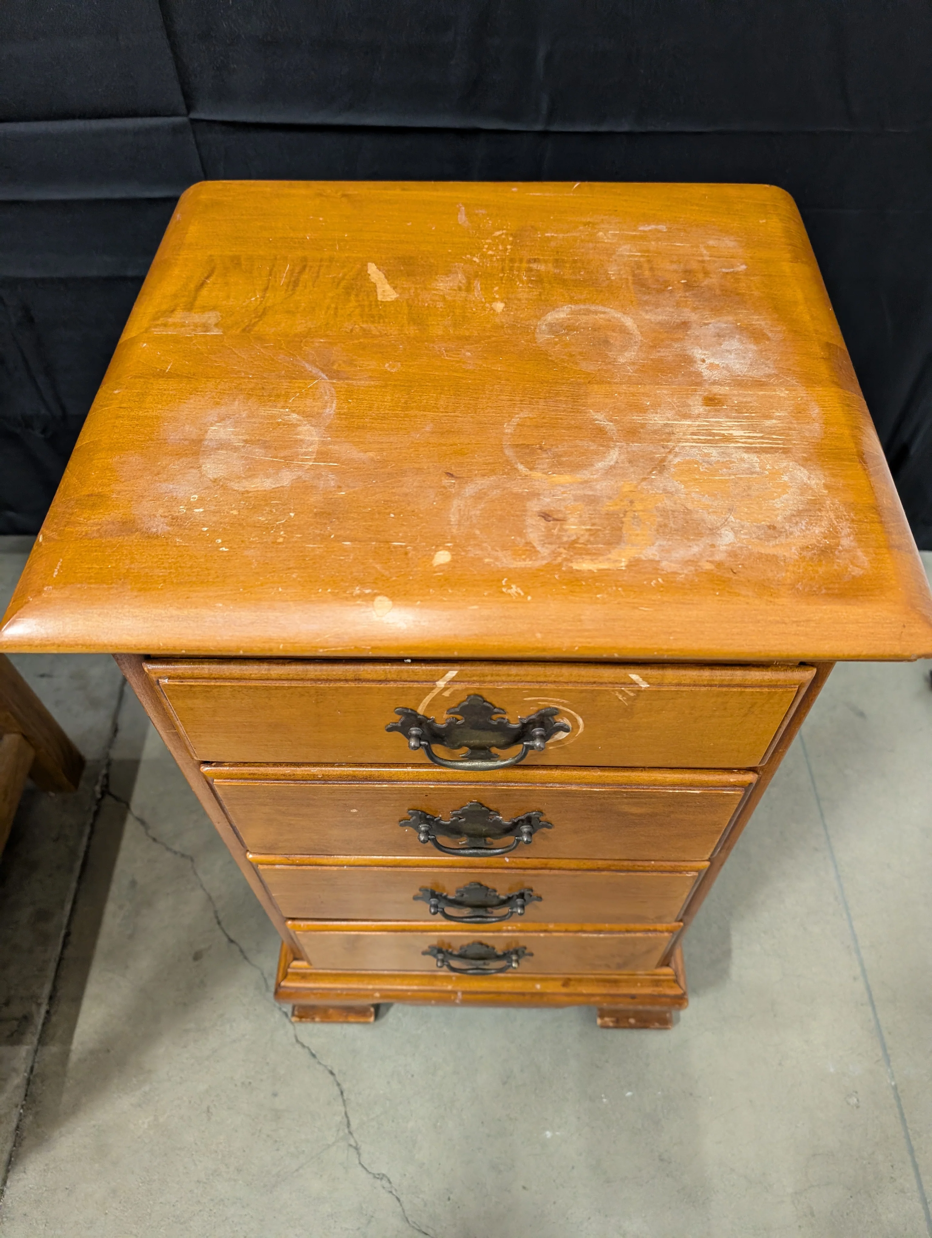 Rustic Solid Maple Four-Drawer Nightstand - Image 2