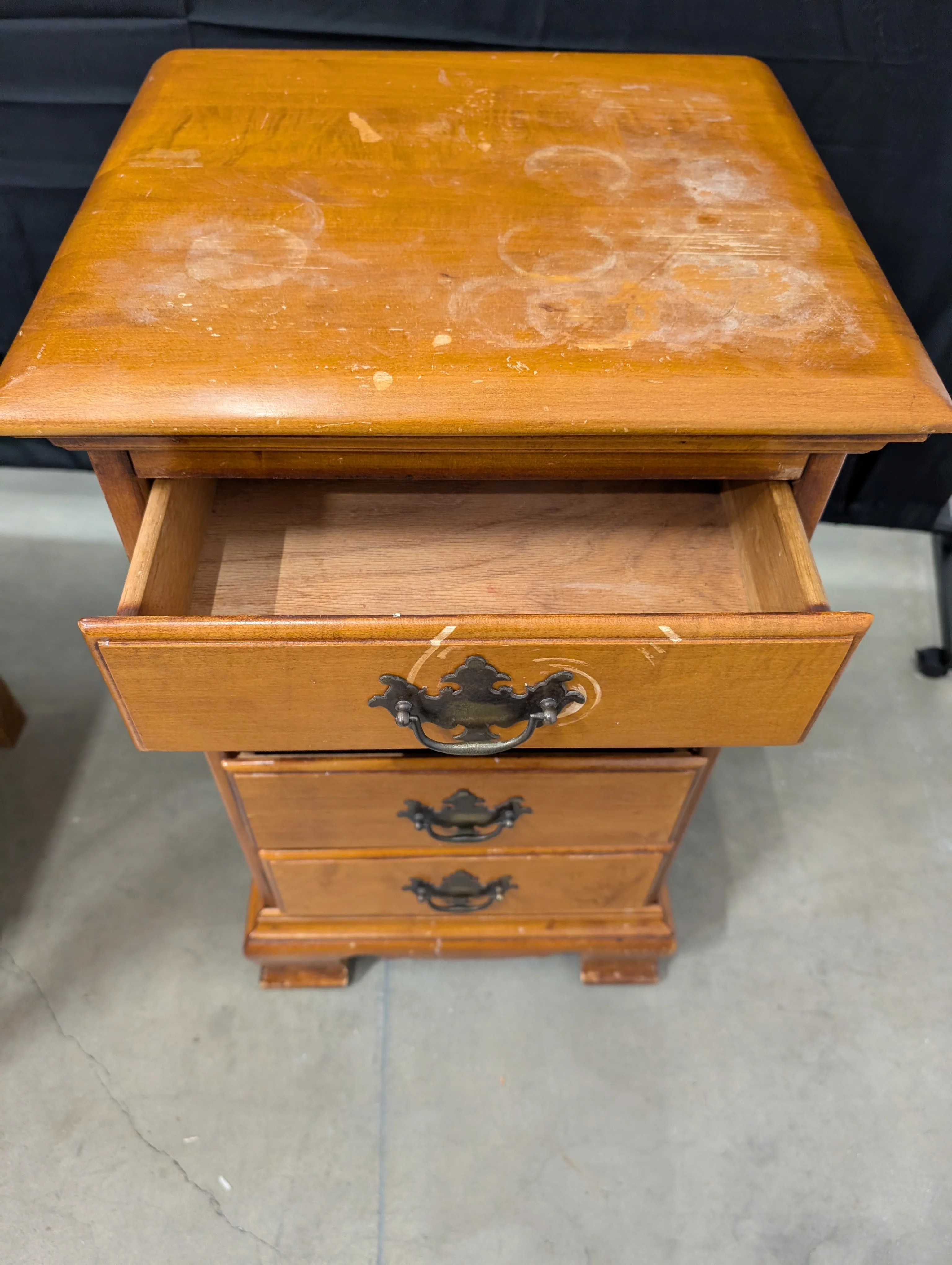 Rustic Solid Maple Four-Drawer Nightstand - Image 6