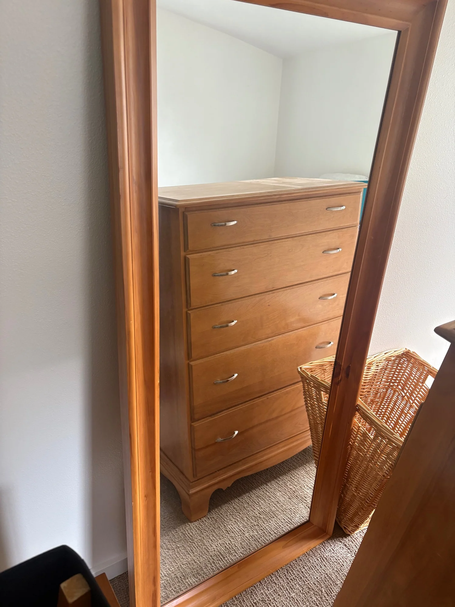 Full-Length Wood Frame Mirror - Image 3