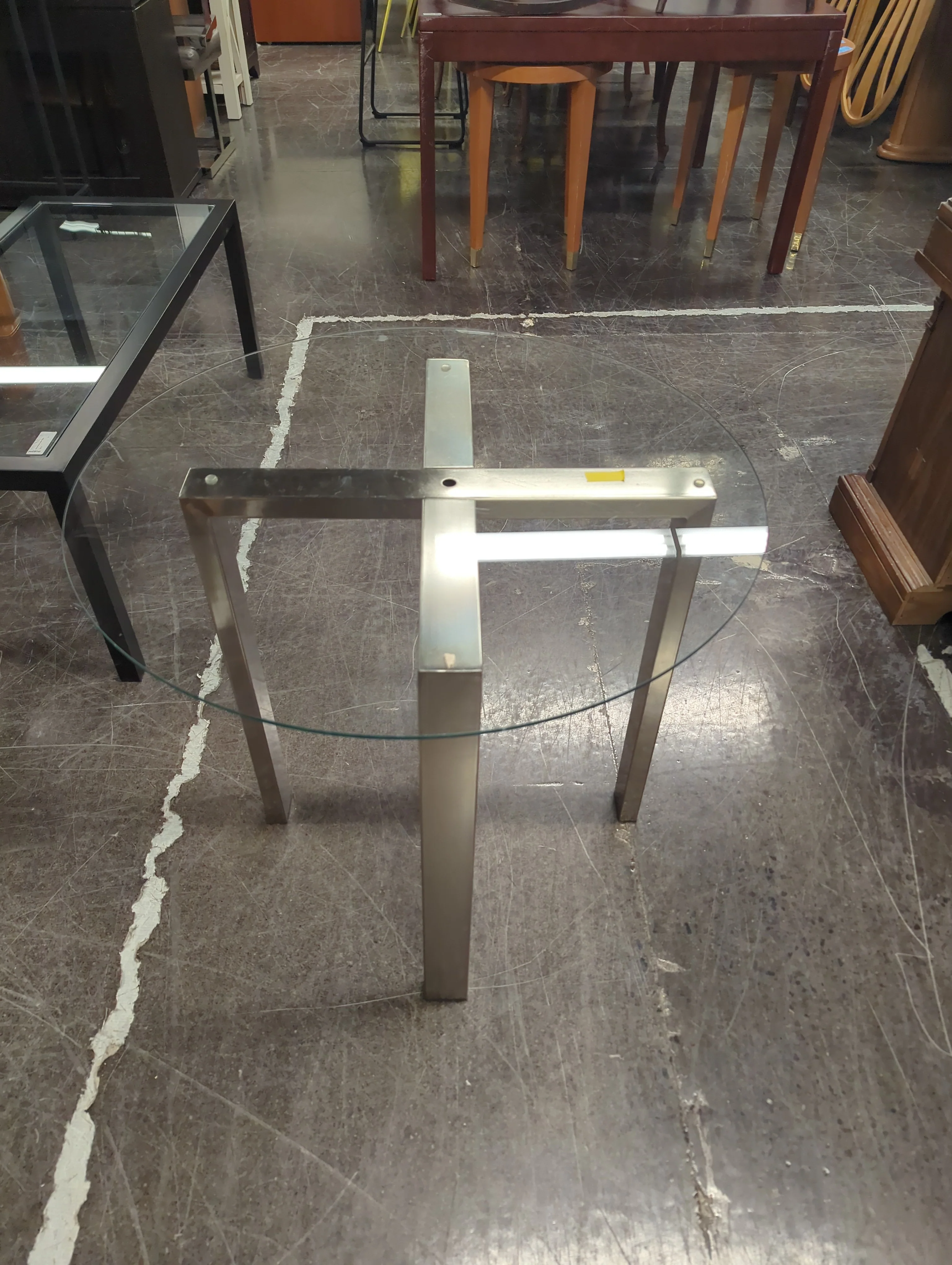 Modern Glass Top Accent Table with Chrome Legs - Image 3