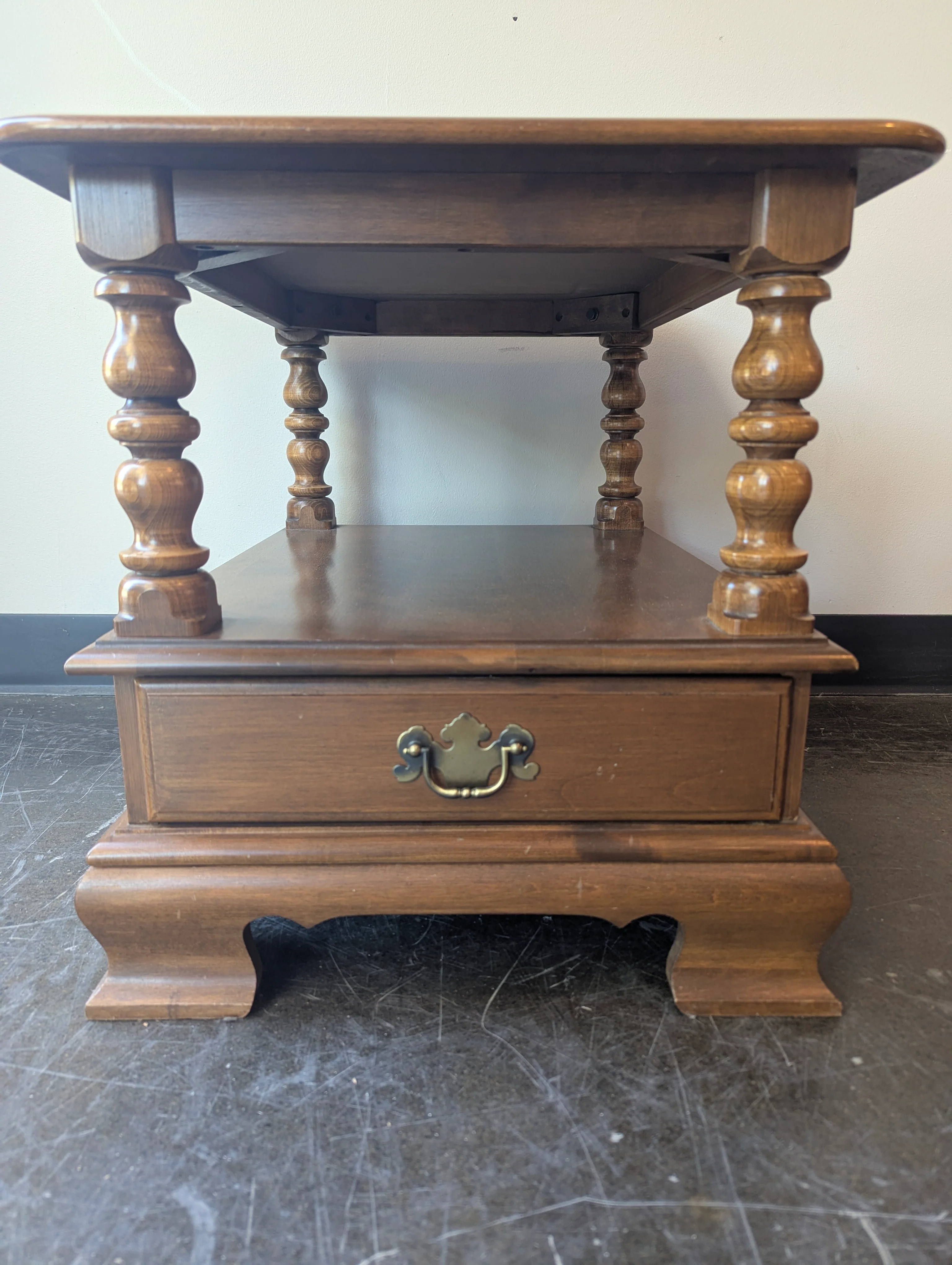 Ethan Allen Brown Nightstand with One Drawer - Image 3