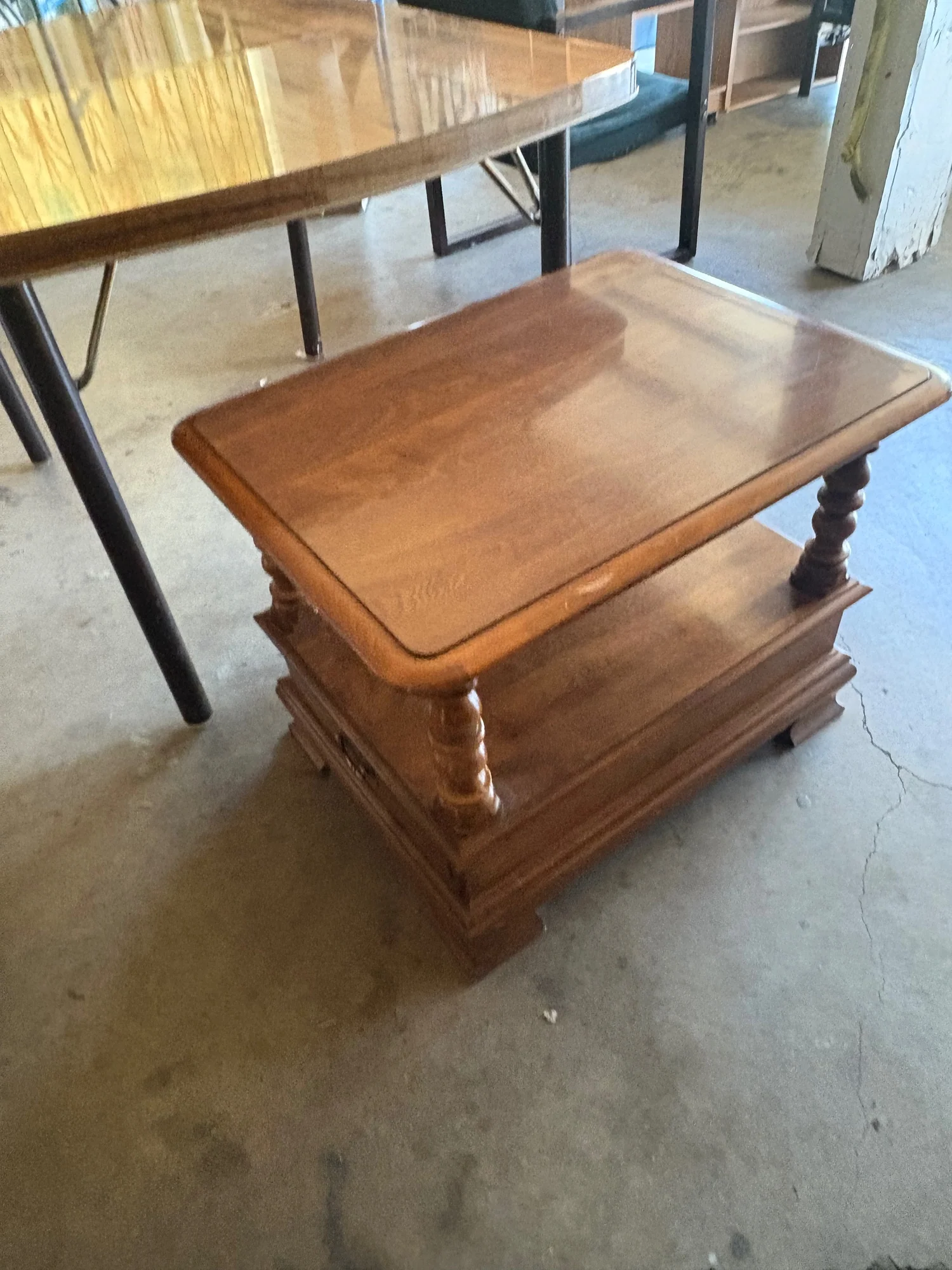 Ethan Allen Brown Nightstand with One Drawer - Image 6