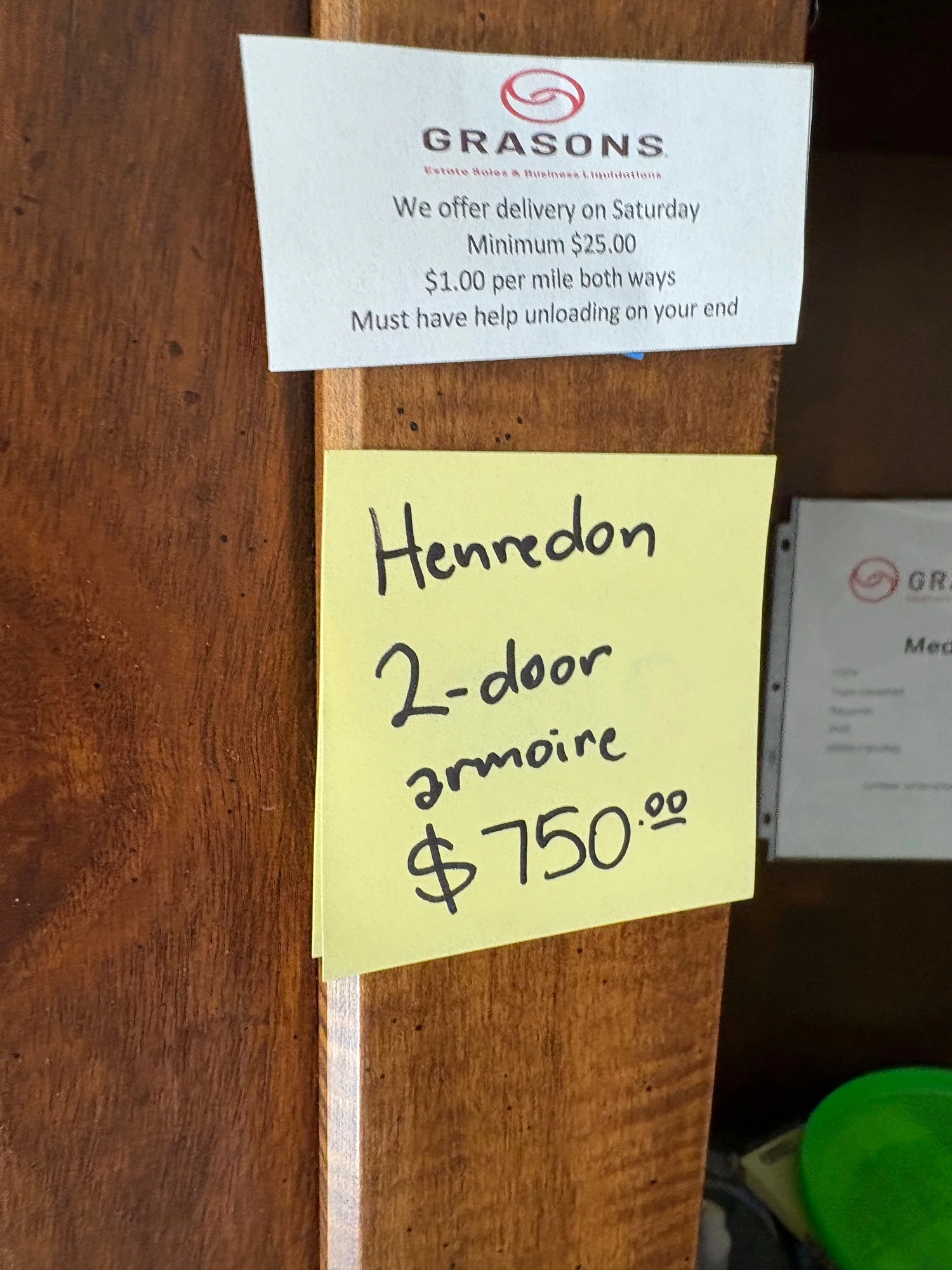 Henredon 2-Door Armoire: Rich Hardwood Wardrobe - Image 2