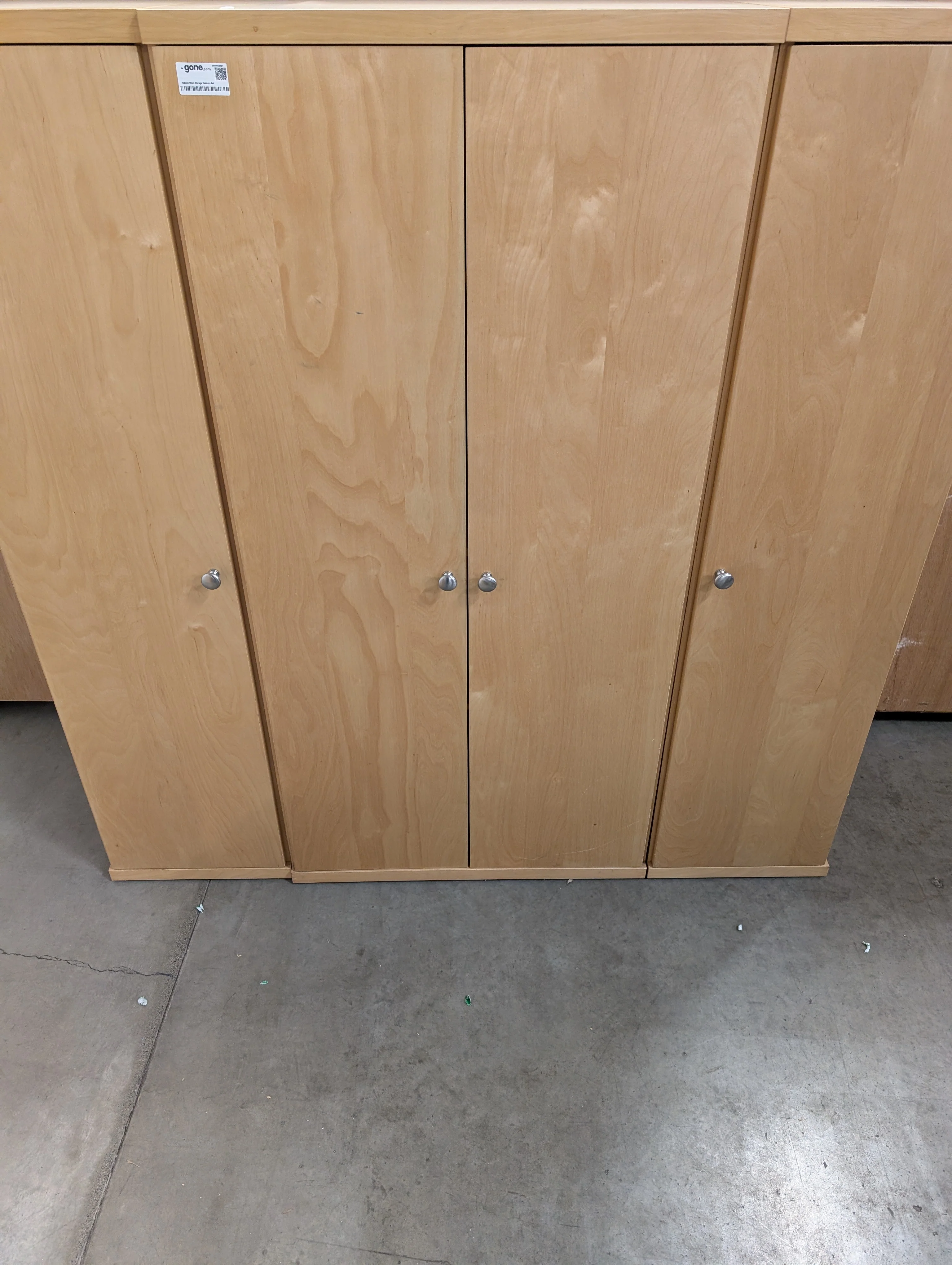 Natural Wood Storage Cabinets Set - Image 2