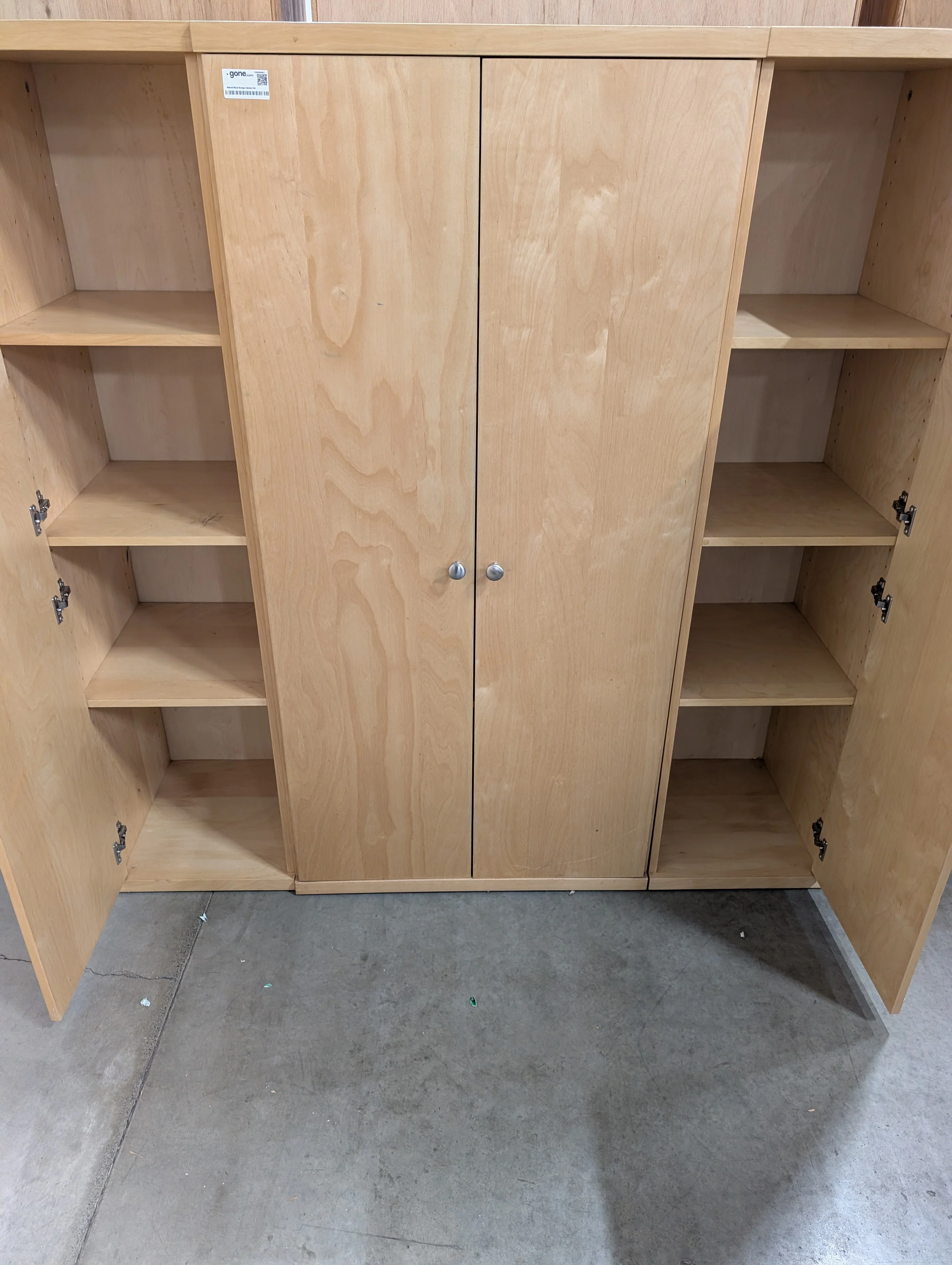 Natural Wood Storage Cabinets Set - Image 3