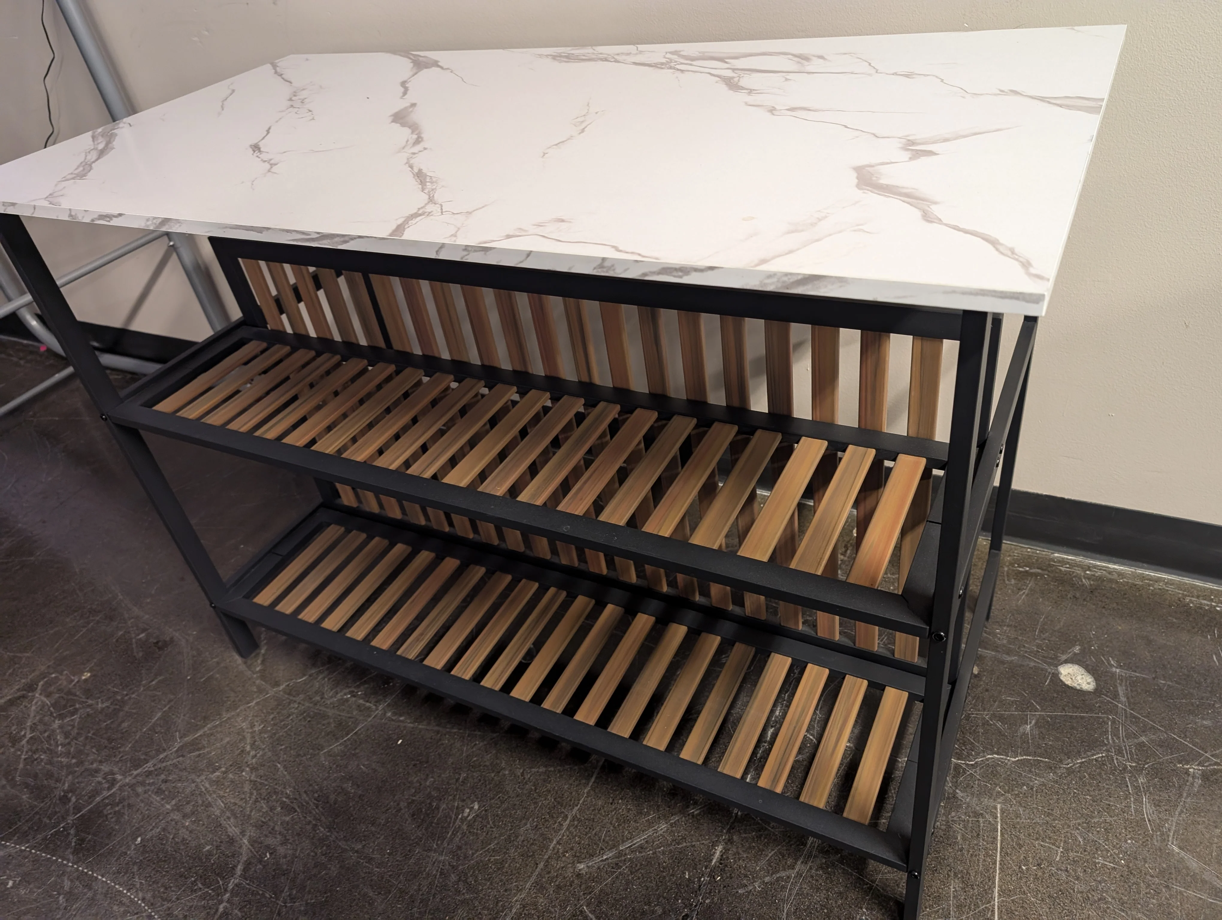 Modern Faux Marble Top Kitchen Island Bar Table - Image 4
